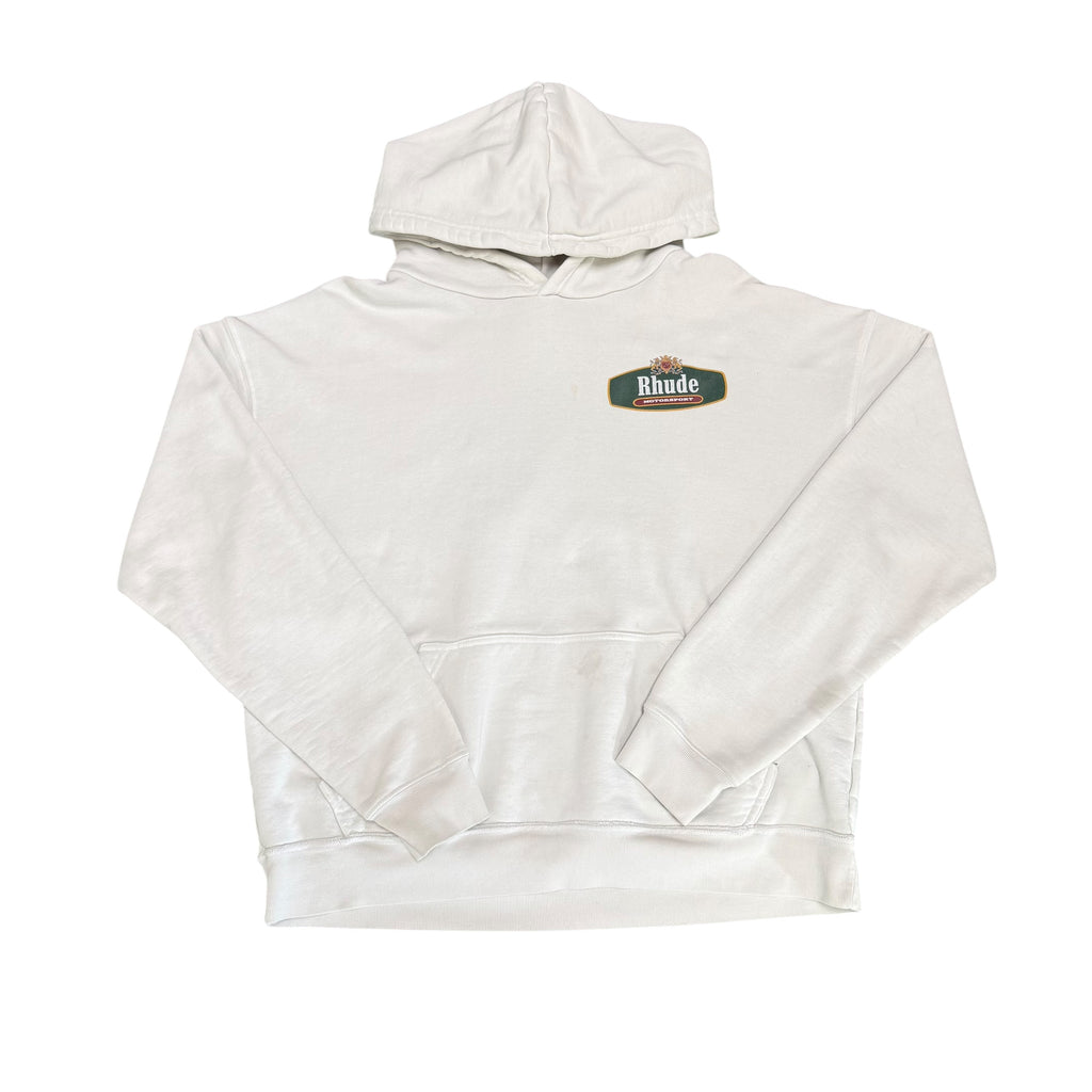 Rhude Motorsport White Hoodie