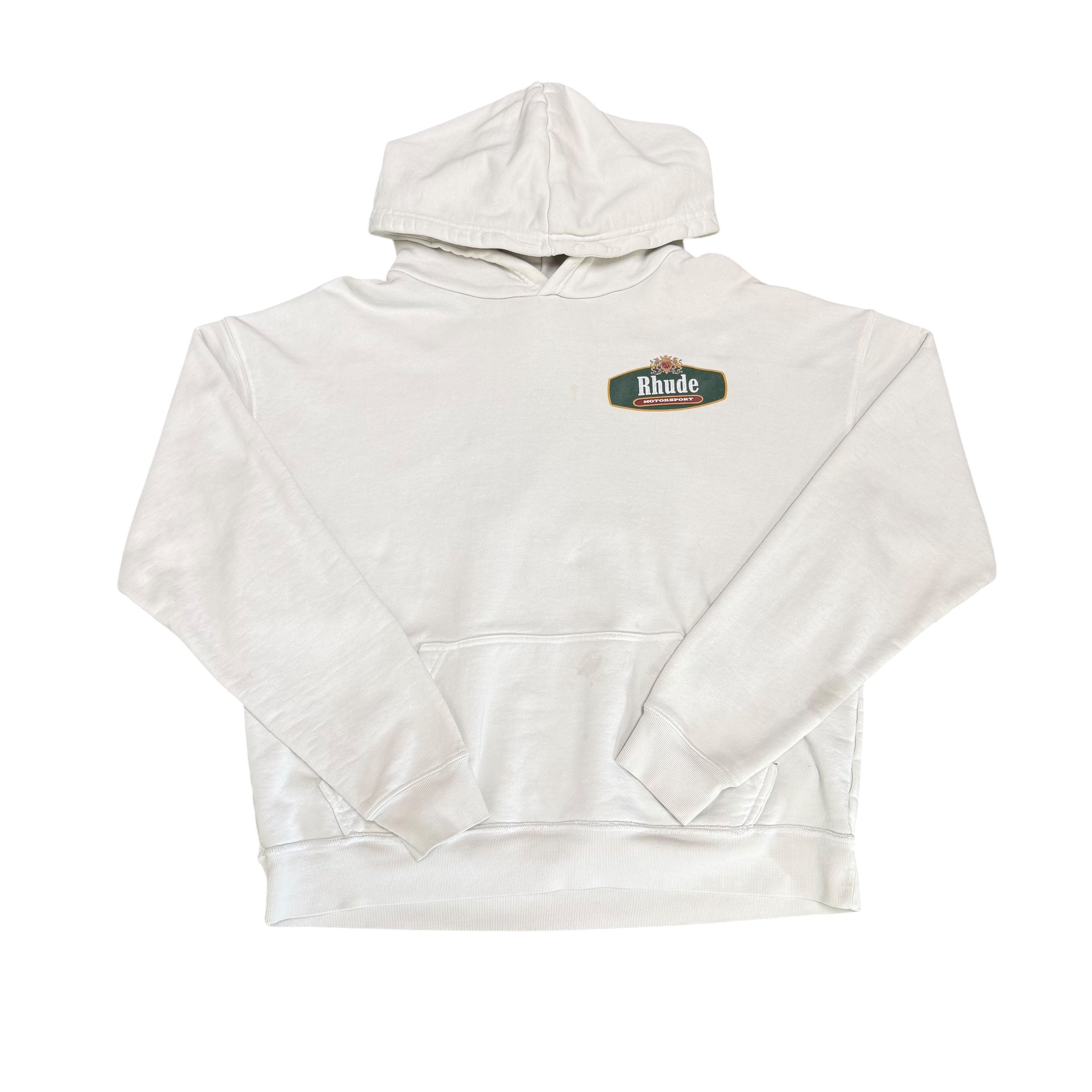 Rhude Motorsport White Hoodie