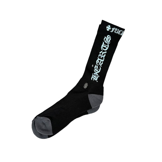 Black/Blue Chrome Hearts Socks