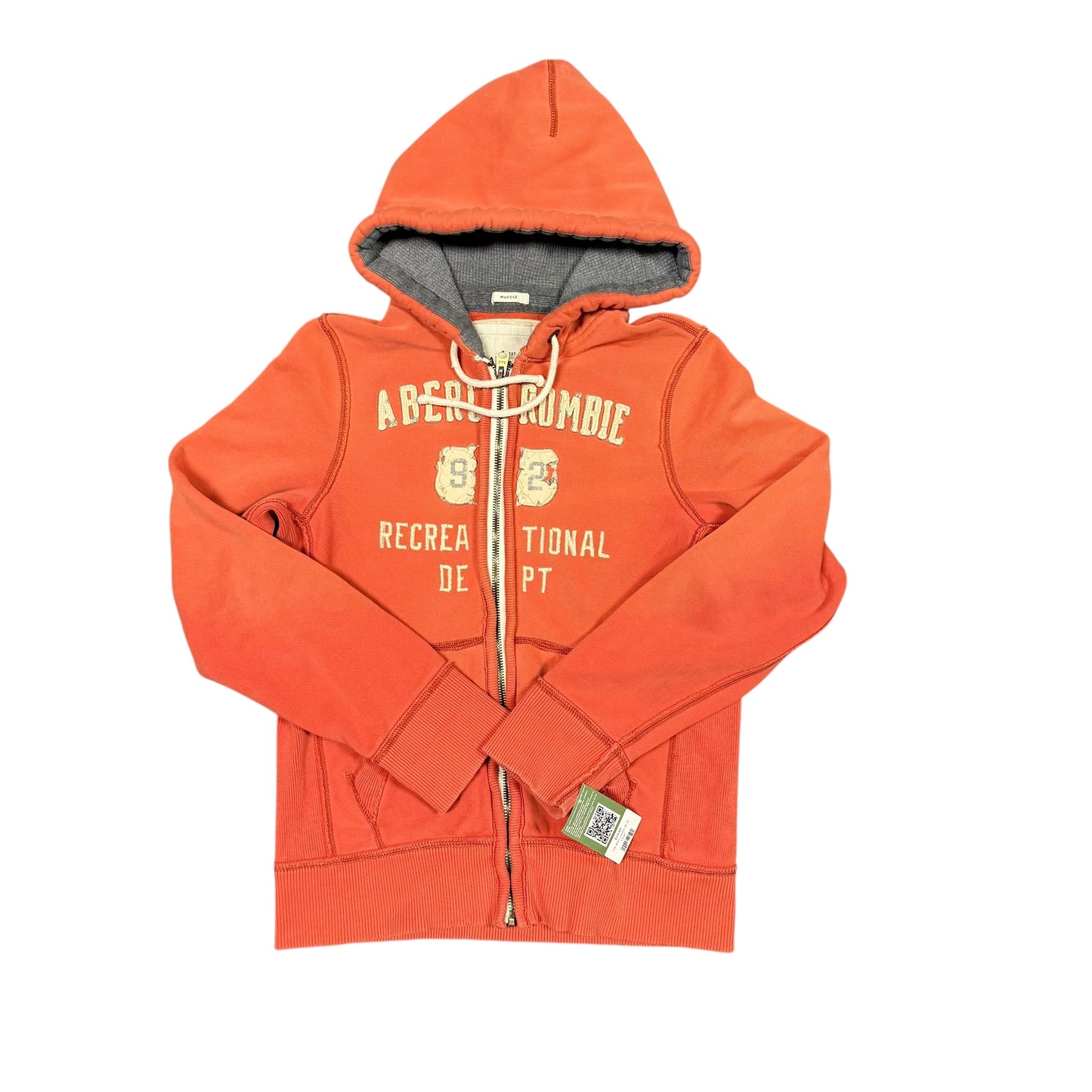 Vintage Abercrombie Orange/White Zip Hoodie