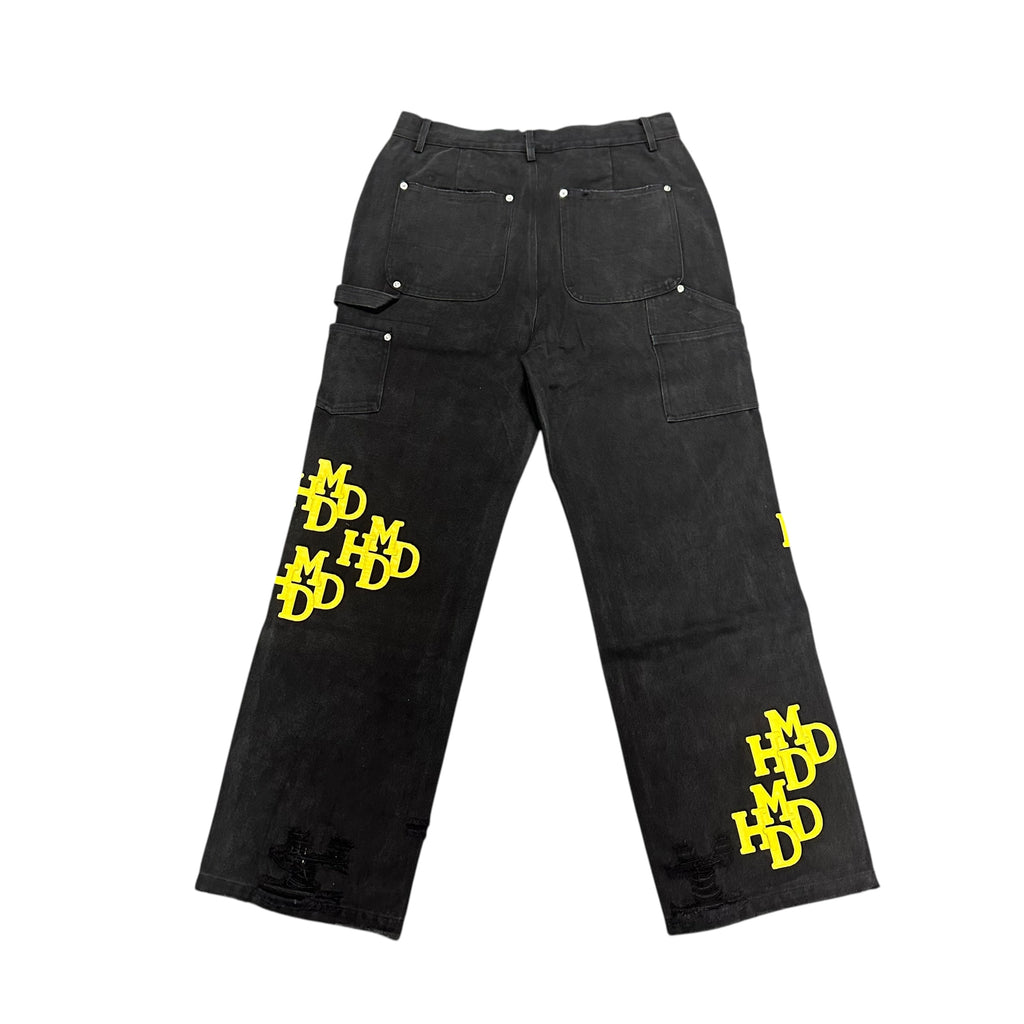 HMDD Yellow Patch Black Carpenter Pants