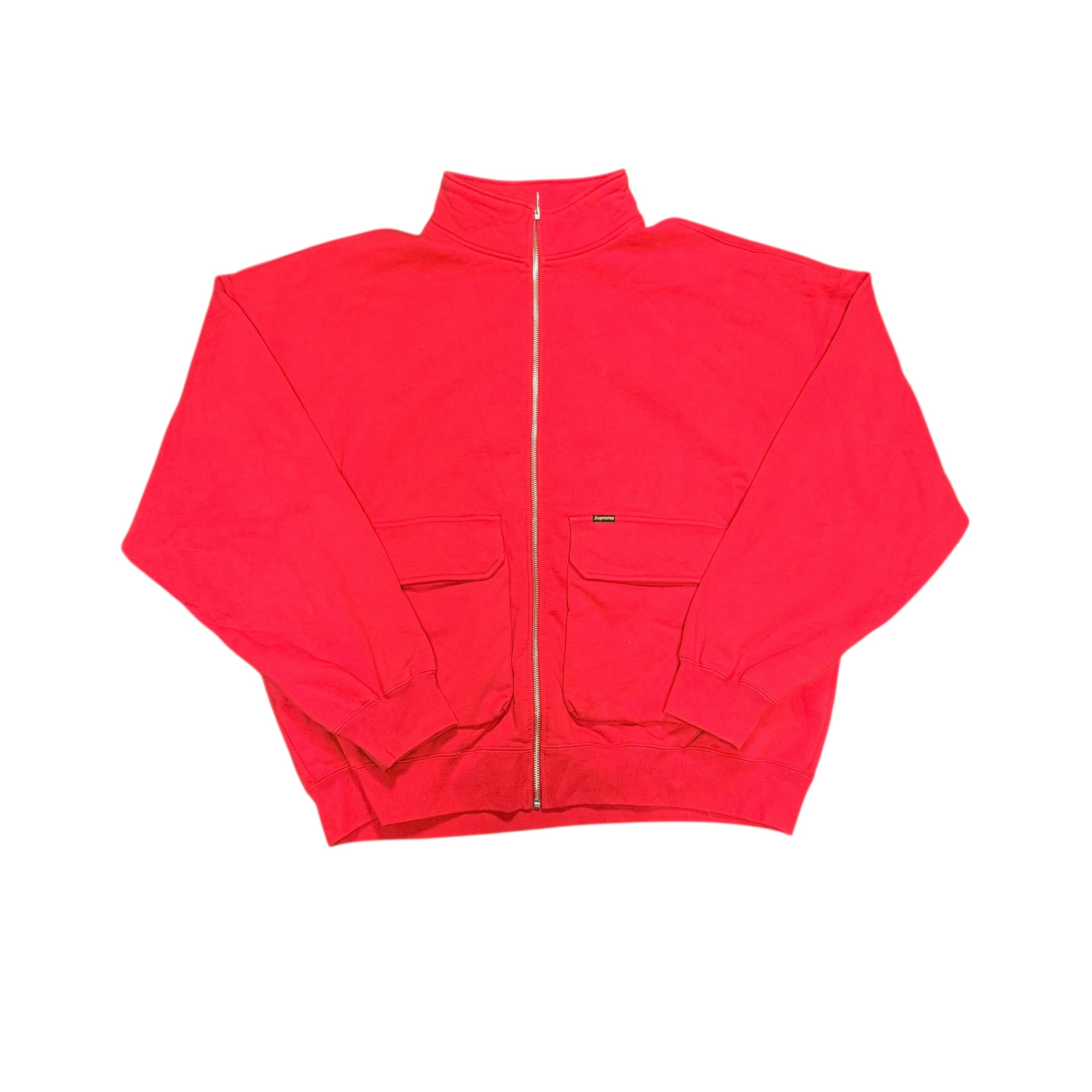 Supreme Cargo Pocket Zip Up Sweatshirt Red