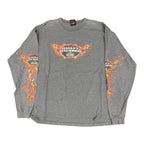 Dark Grey Harley Davidson Flame Longsleeve Shirt