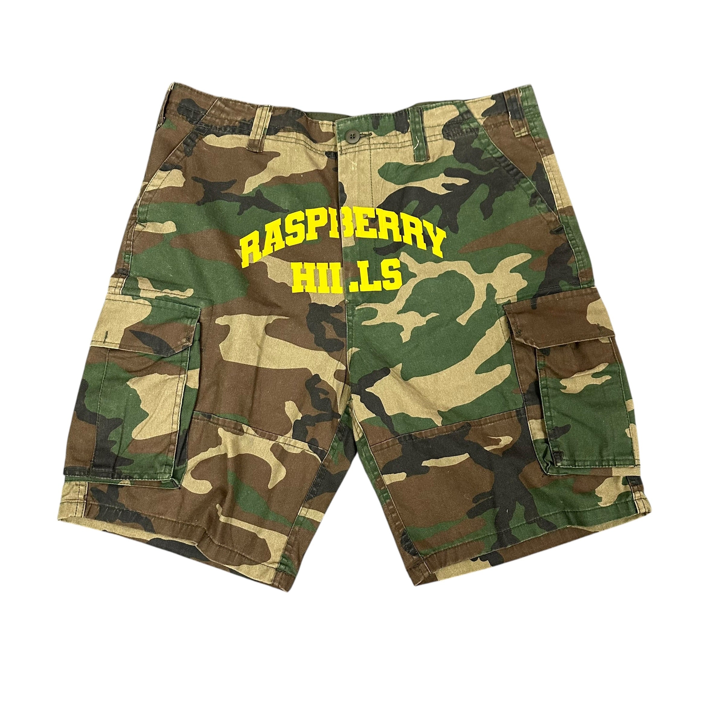 GV Gallery "Raspberry Hills" Camo Cargo Shorts.