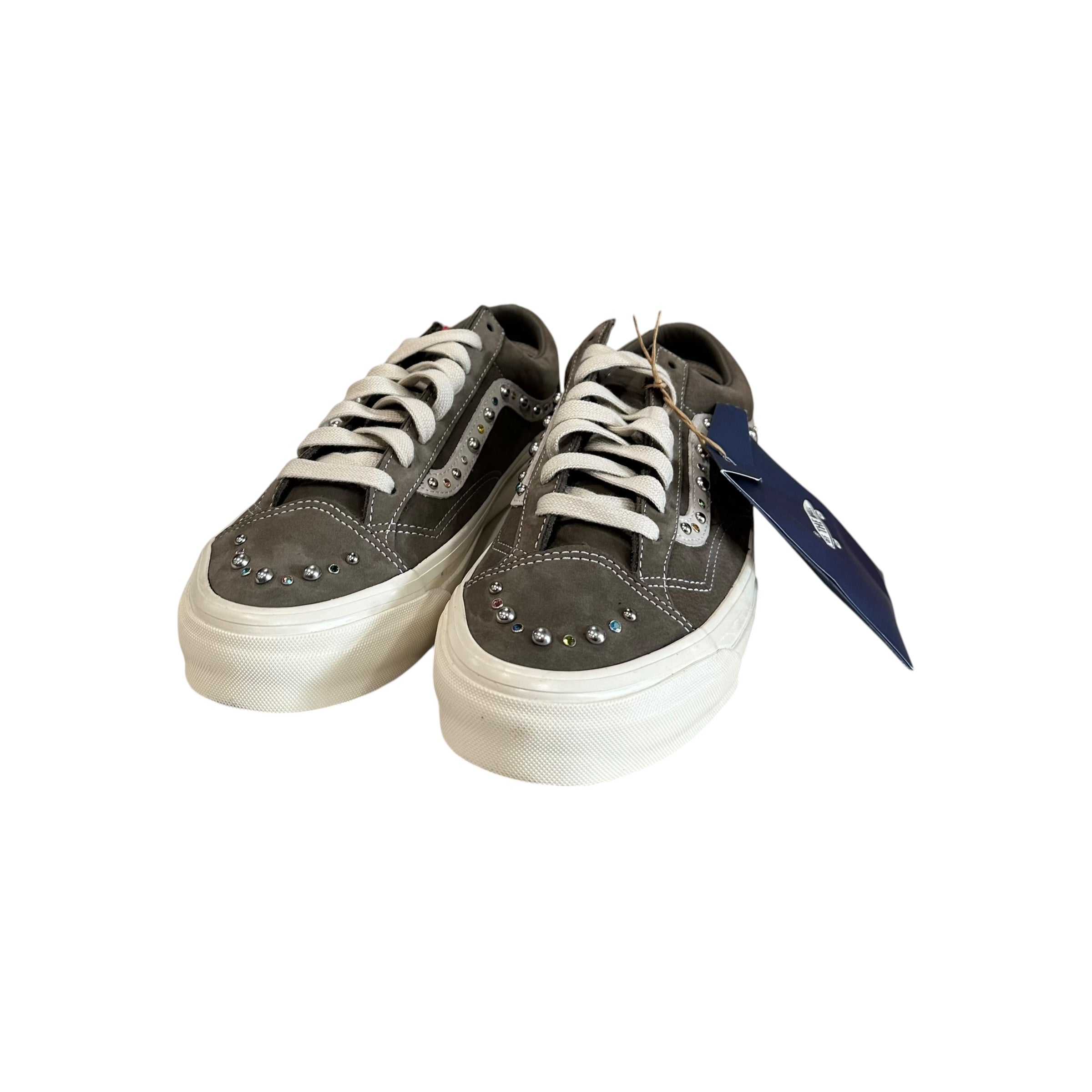 1 of 1 Hand Made Studded Vans Old Skool Lx 36 “Grey”