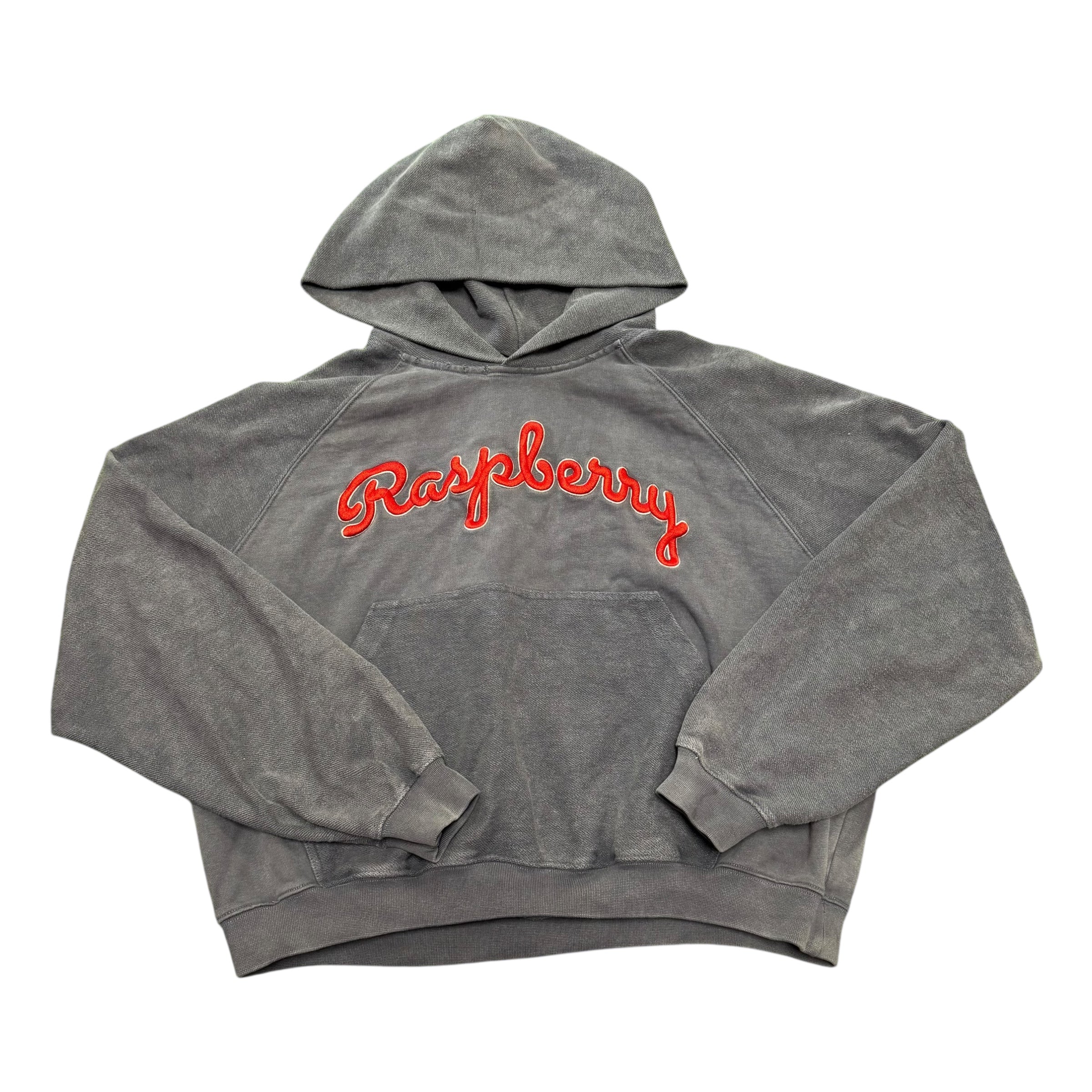 Raspberry Script Grey Hoodie
