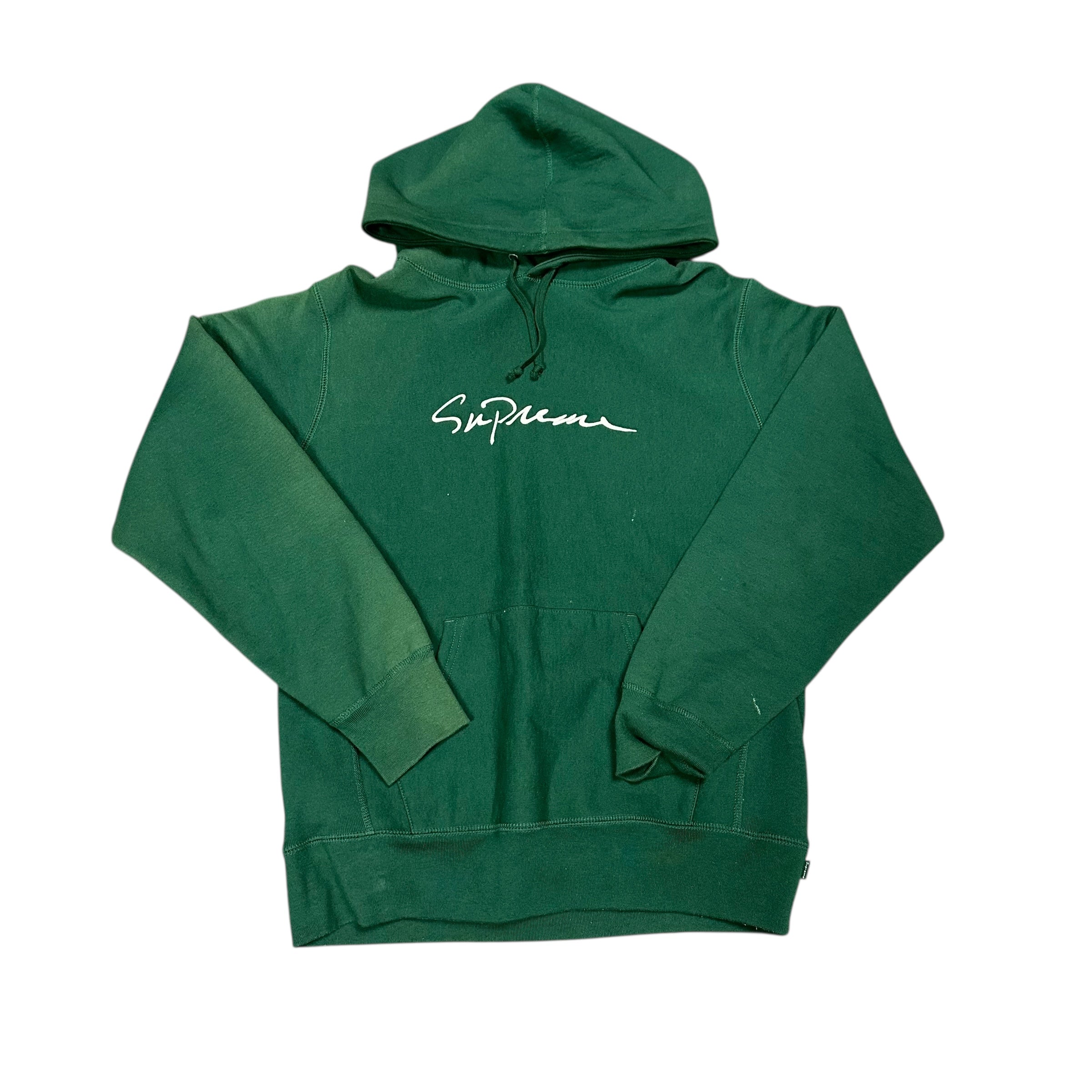 Supreme Classic Script Hoodie Green