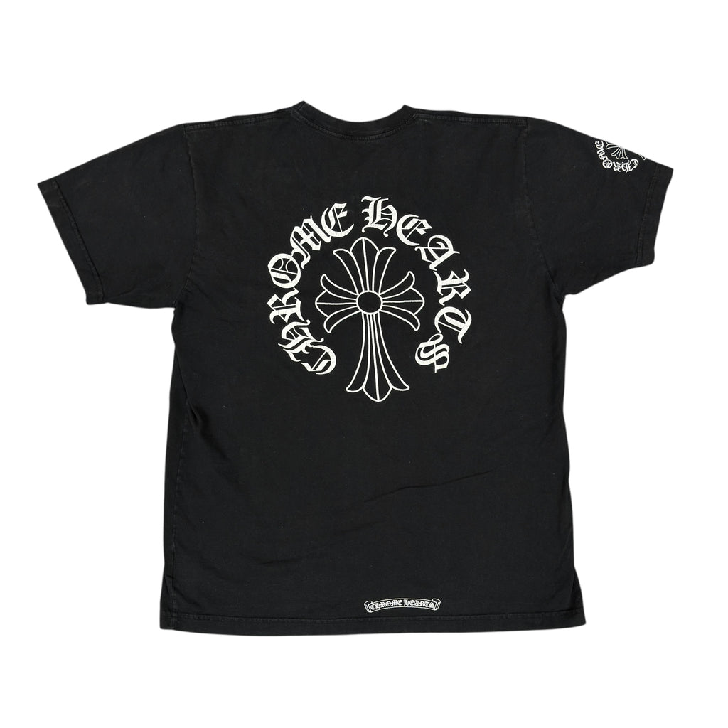 Chrome Hearts Cross Neck Logo Black Tee