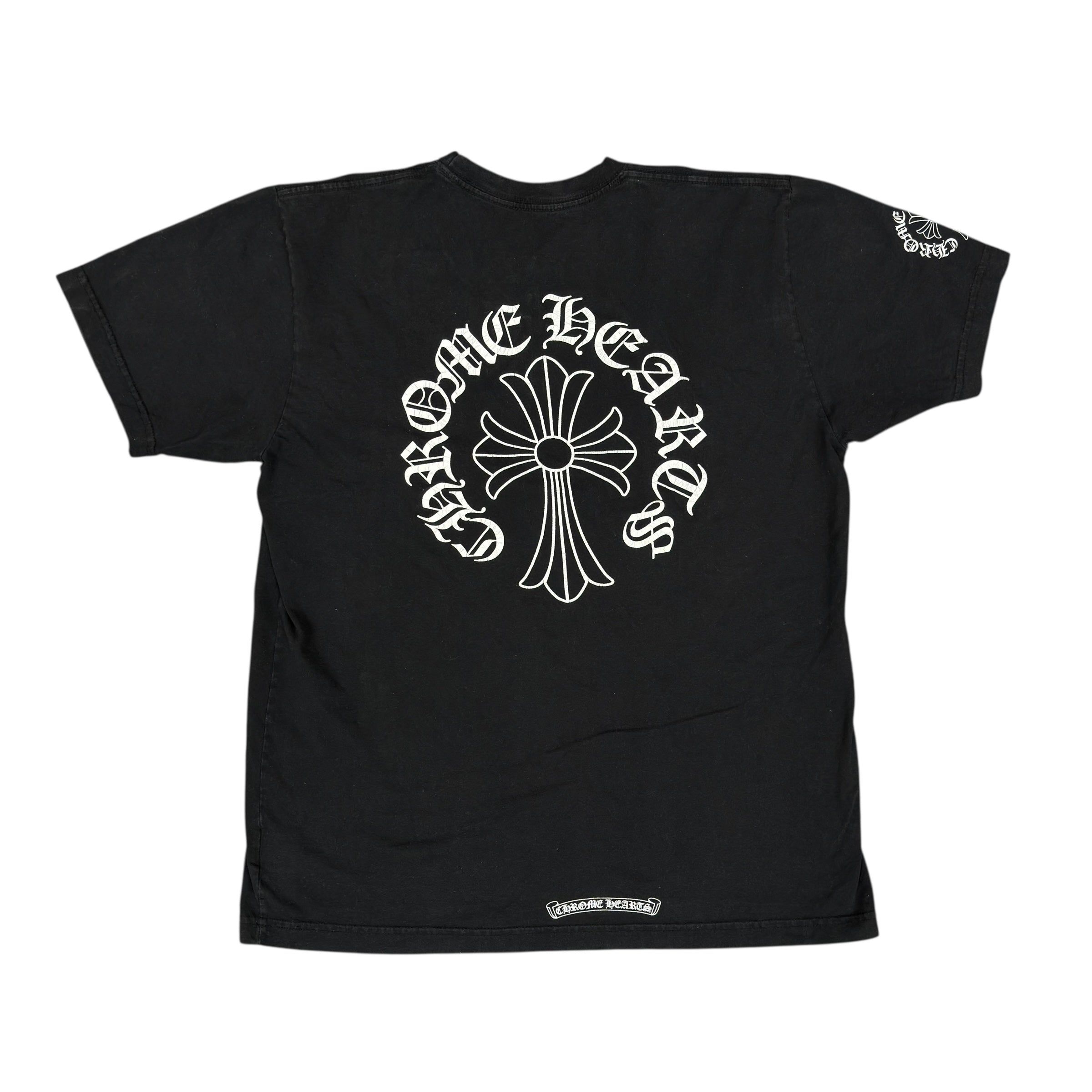 Chrome Hearts Cross Neck Logo Black Tee