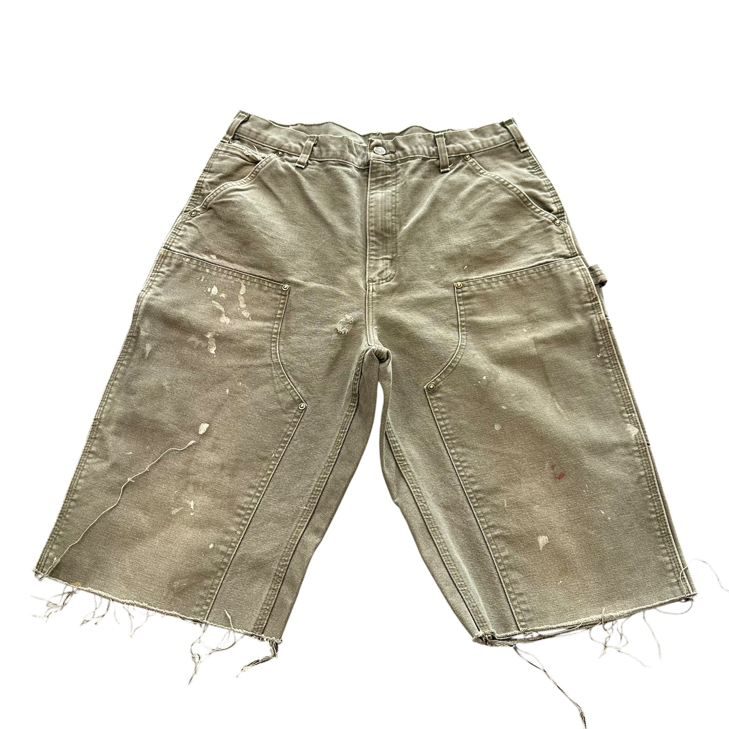 Green Carhartt Double Knee Shorts(34)