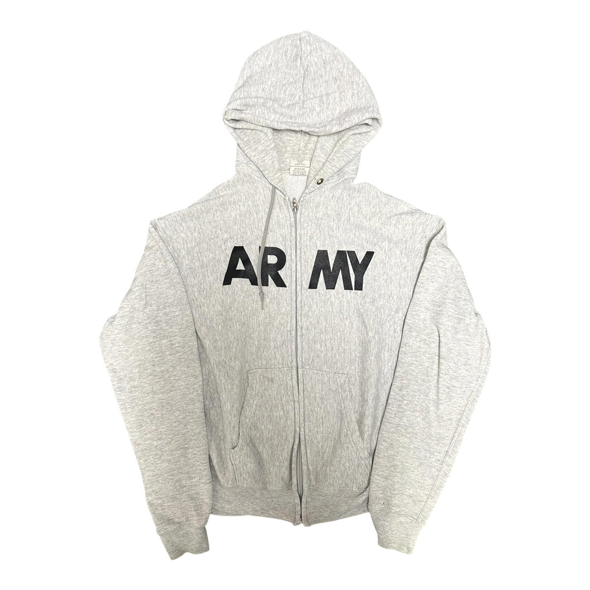 Vintage Light zip Grey Army Hoodie