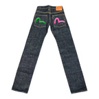 Evisu Pink Seagull Threaded Logo Jeans