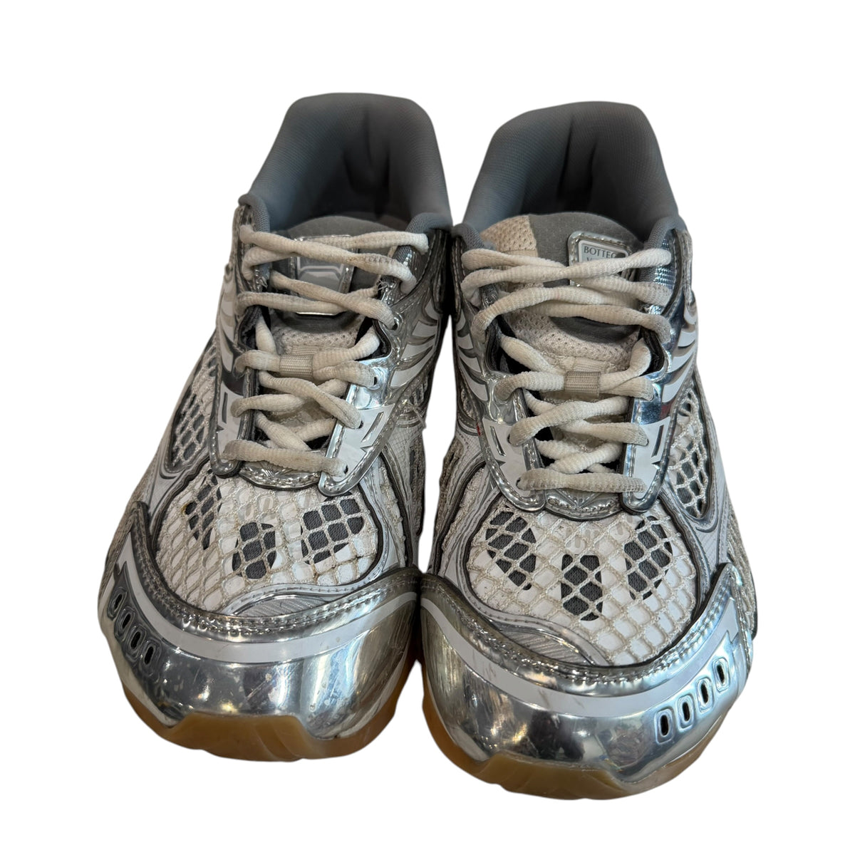Bottega Veneta Orbit Sneakers Silver/White (No Box)