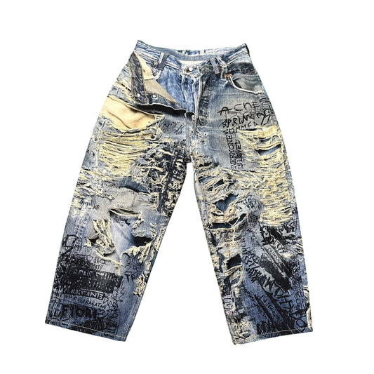 Acne Studio Torn Scribble Jeans