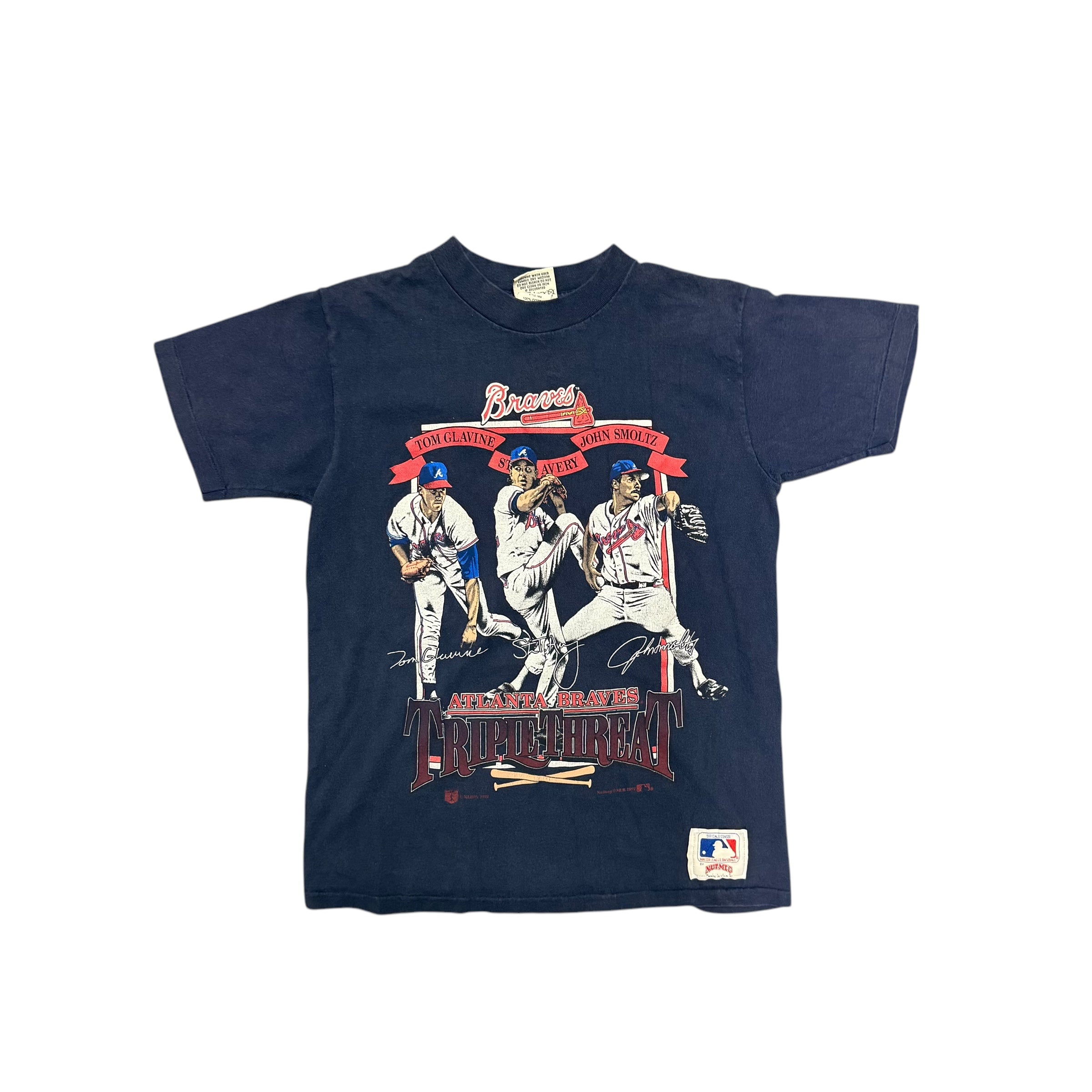 Vintage Atlanta Braves Smoltz Glavine Avery Nutmeg Mills Tee