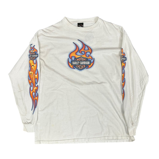 ‘01 Liberty Blue Flame Harley L/S Tee