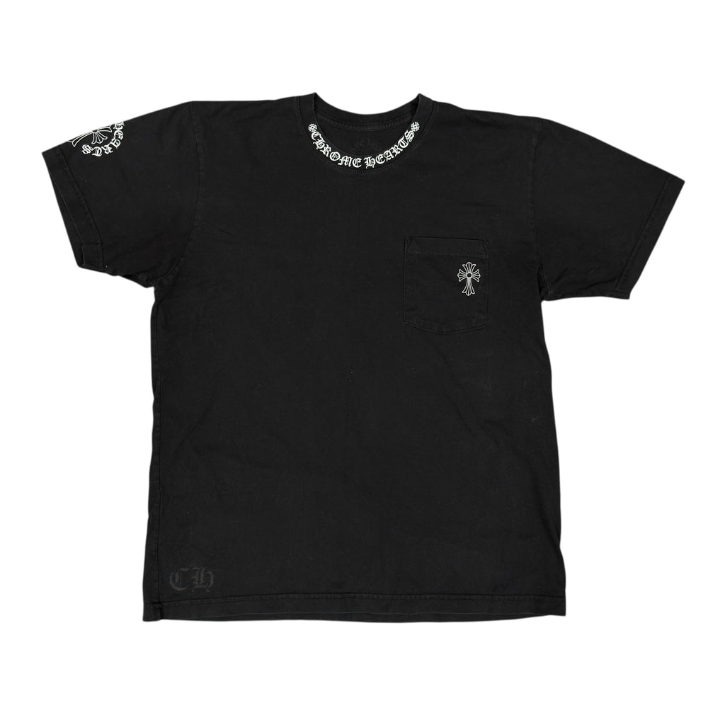 Chrome Hearts Cross Neck Logo Black Tee