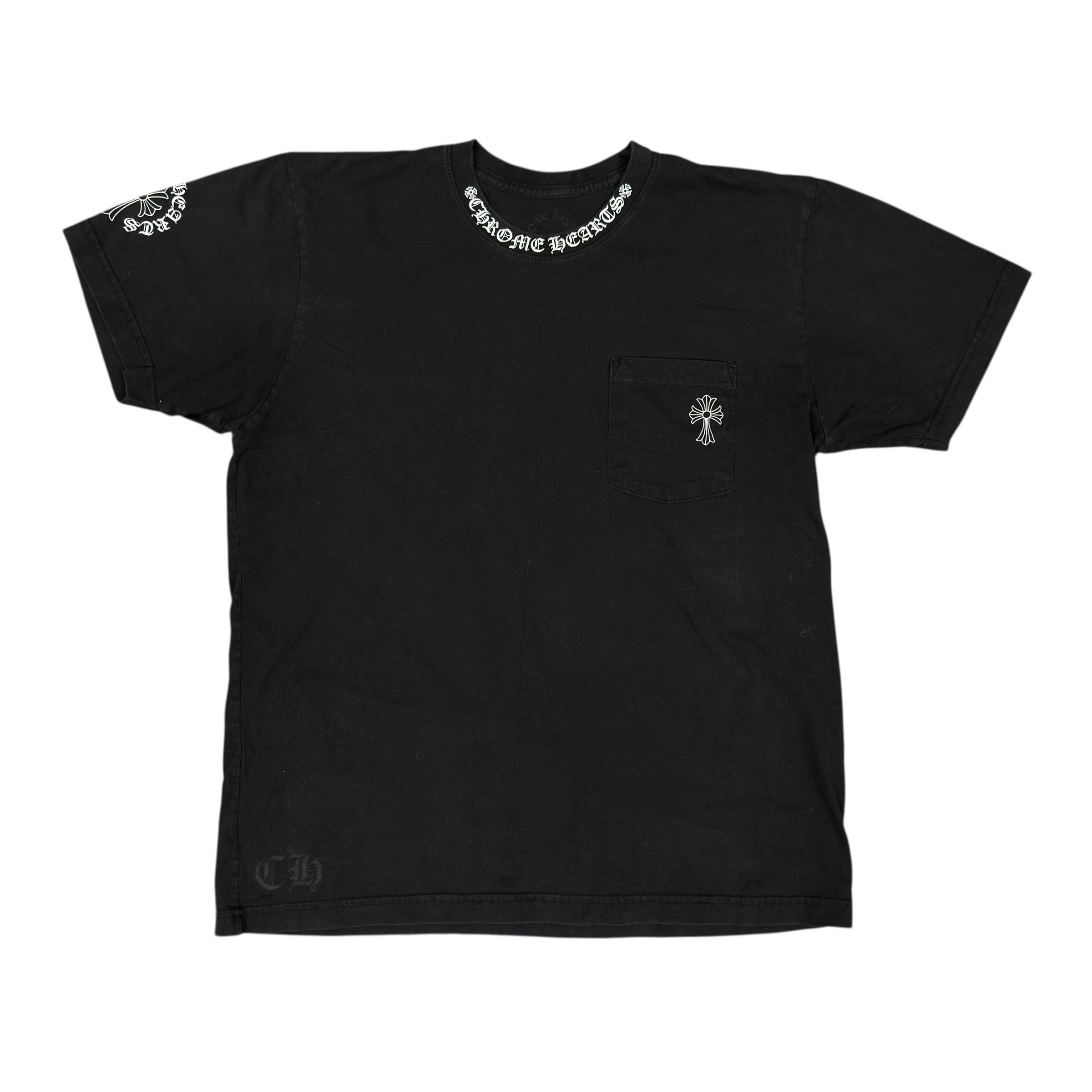 Chrome Hearts Cross Neck Logo Black Tee