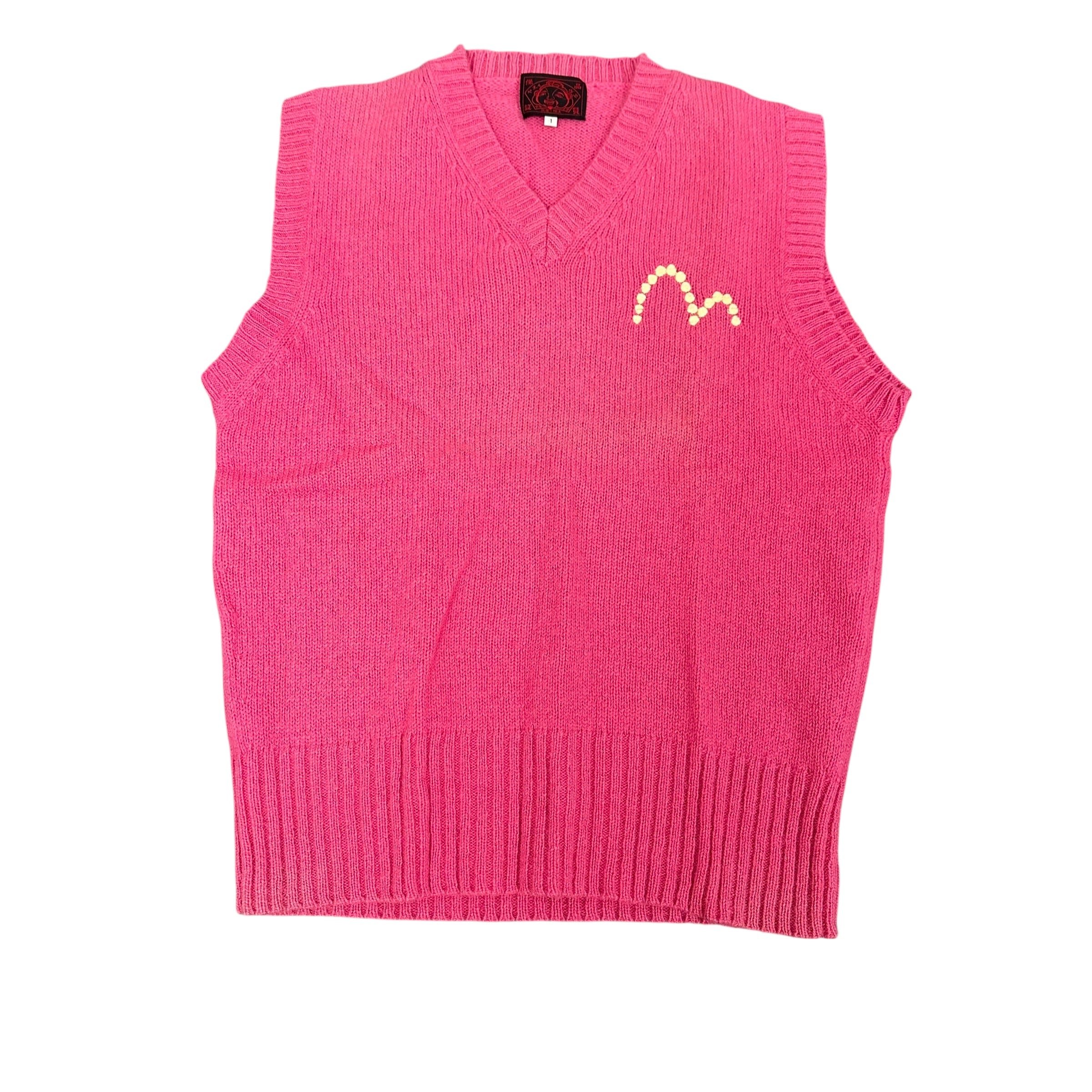 Evisu Pink Seagull Knitted Vest