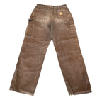 Vintage Carhartt Double Knee Faded Brown Pants (31)