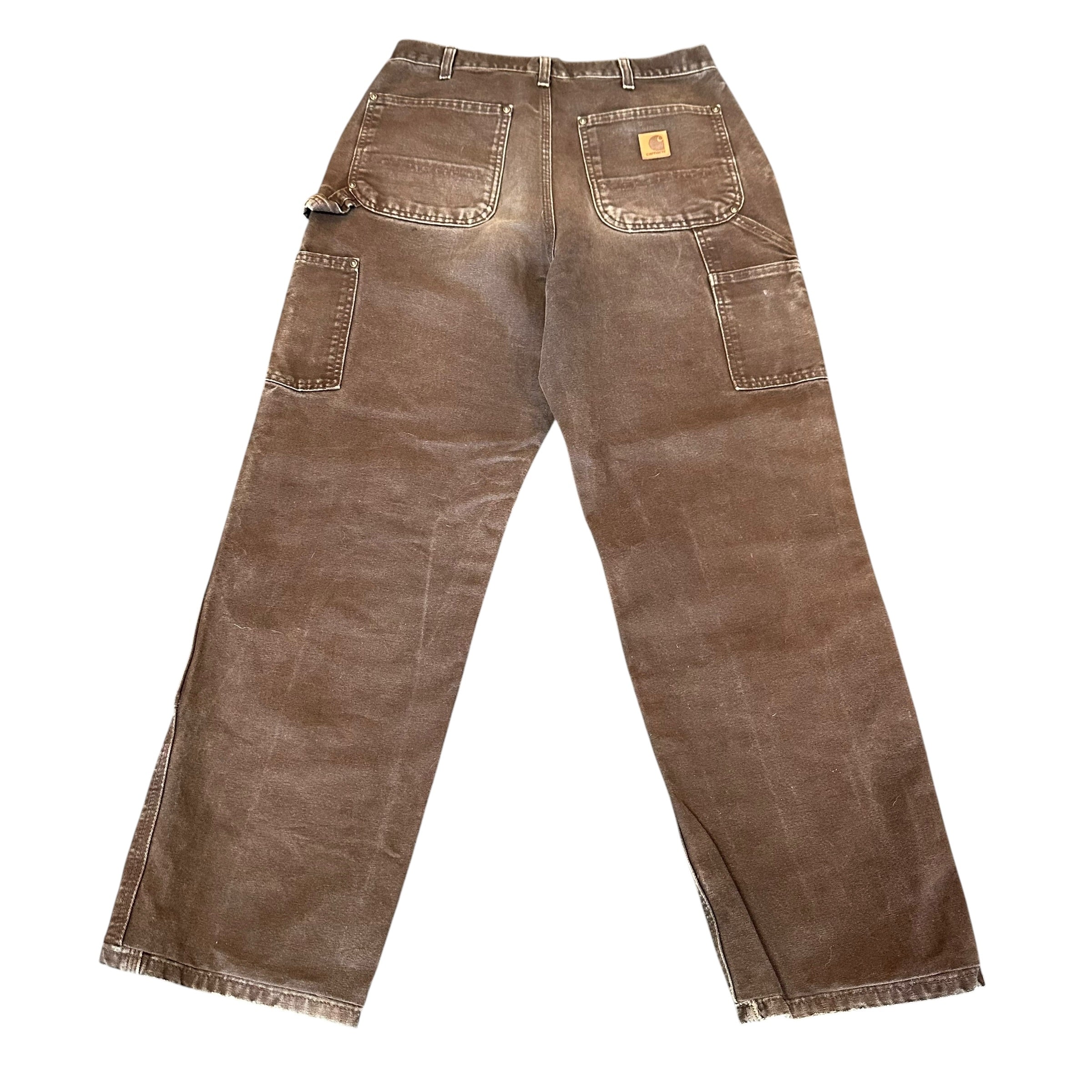 Vintage Carhartt Double Knee Faded Brown Pants (31)