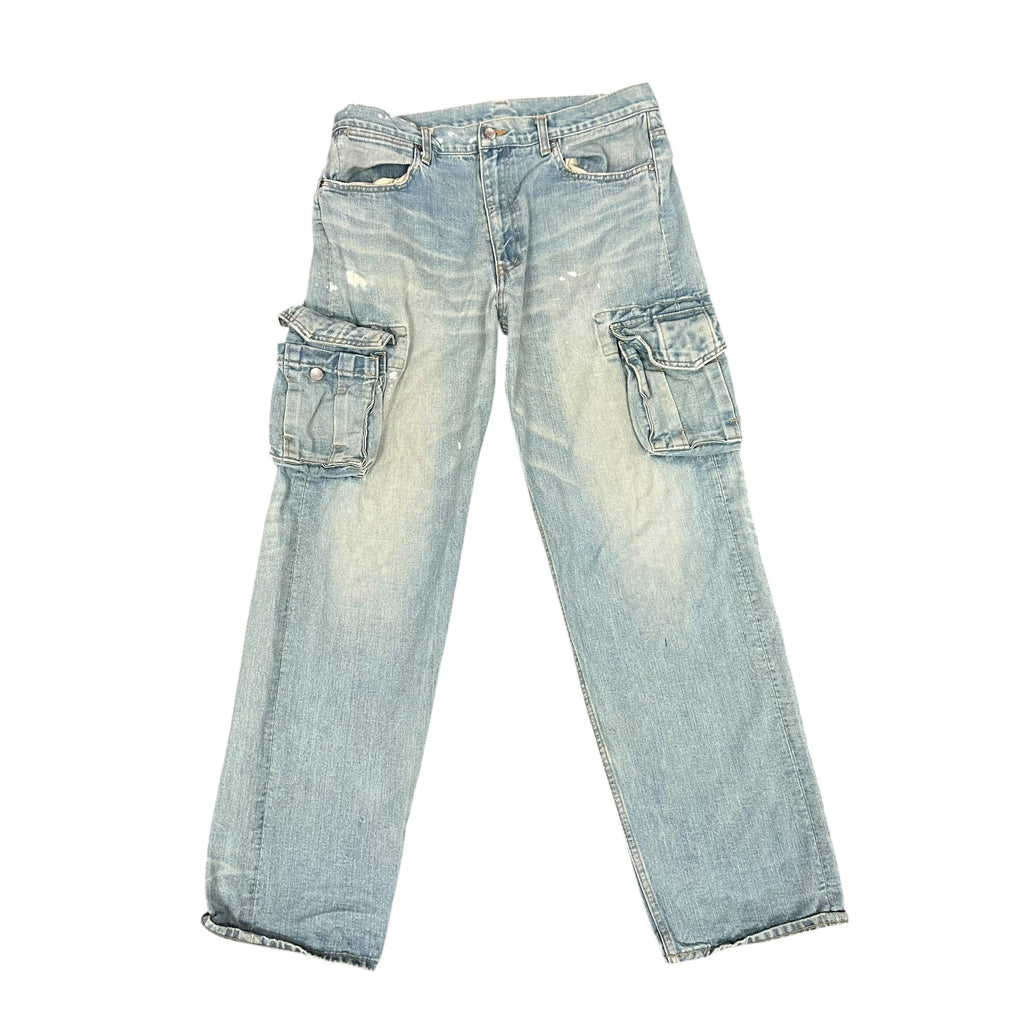 Bape Light Wash Cargo Jeans
