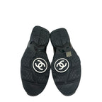 CHANEL Black and Gold CC Emblem Low TopTrainer Sneakers