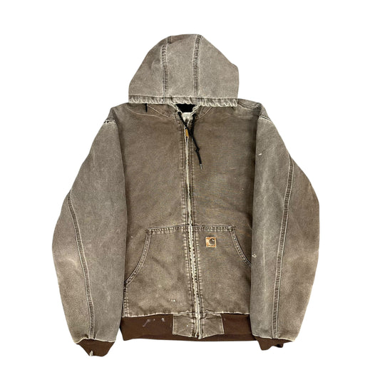 Vintage Carhartt Faded Brown Hooded Jacket