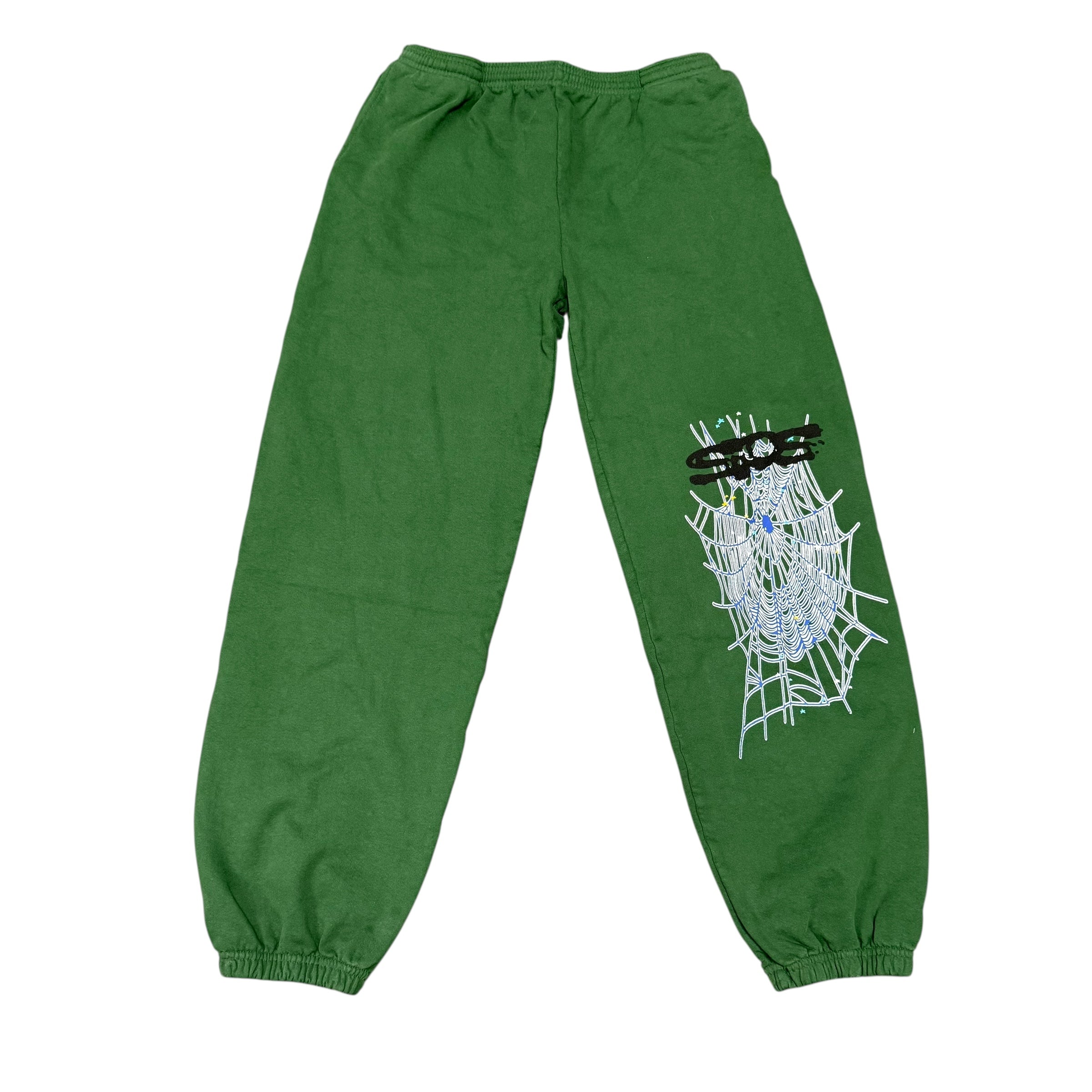 Sp5der Hunter Green Web Sweatpants
