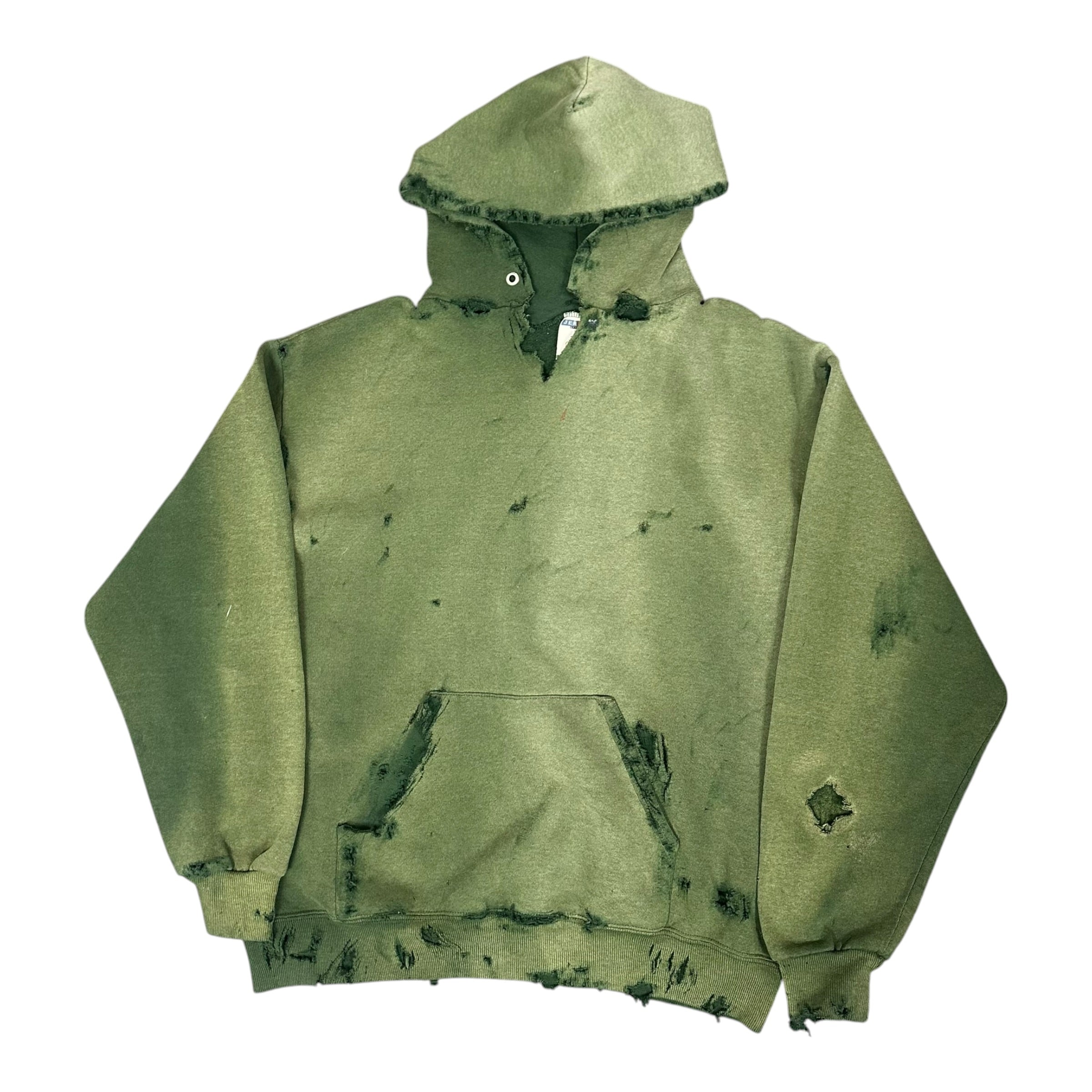 Vintage Distressed Green Hoodie