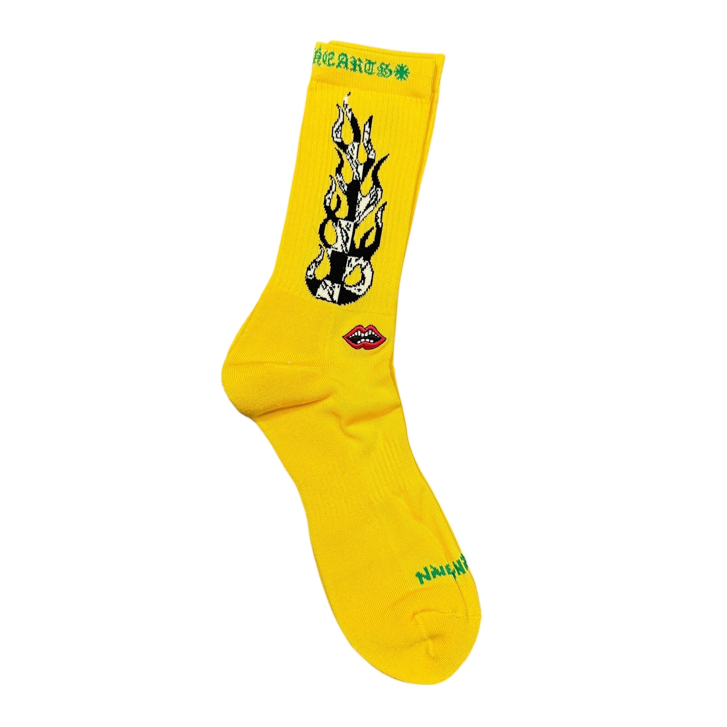 Chrome Hearts Yellow Flame Socks