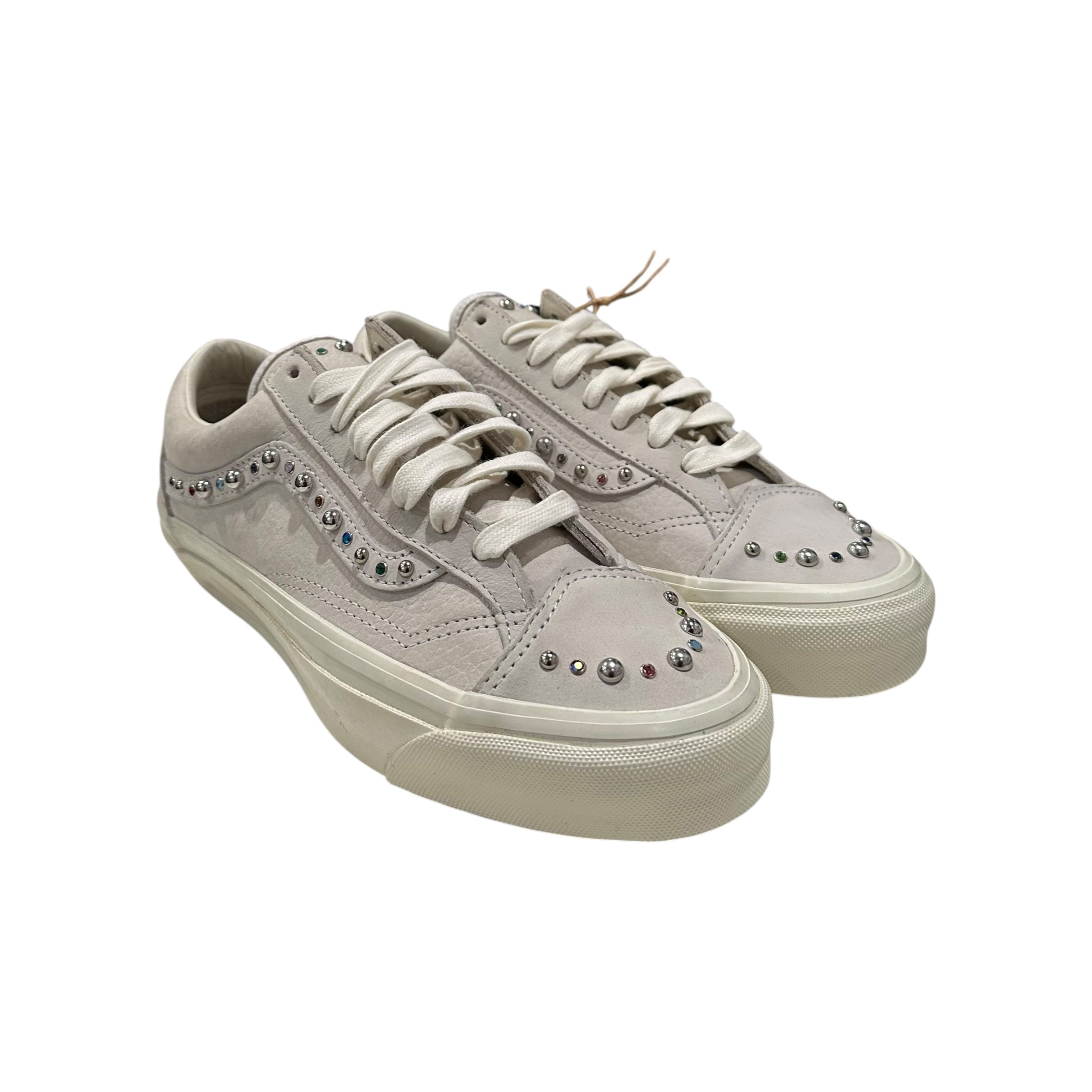 1 of 1 Hand Made Studded Vans Old Skool Lx 36 “Silver”