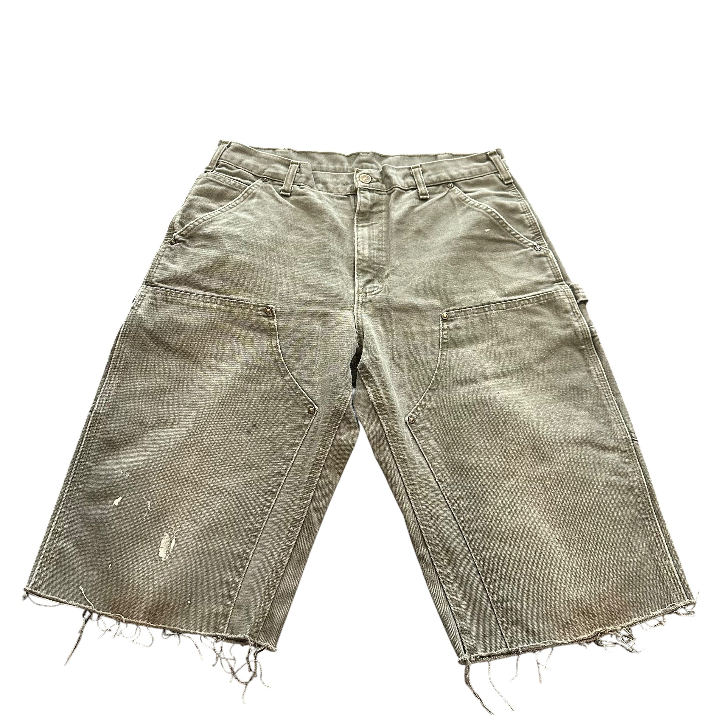 Green Carhartt Double Knee Shorts(34)
