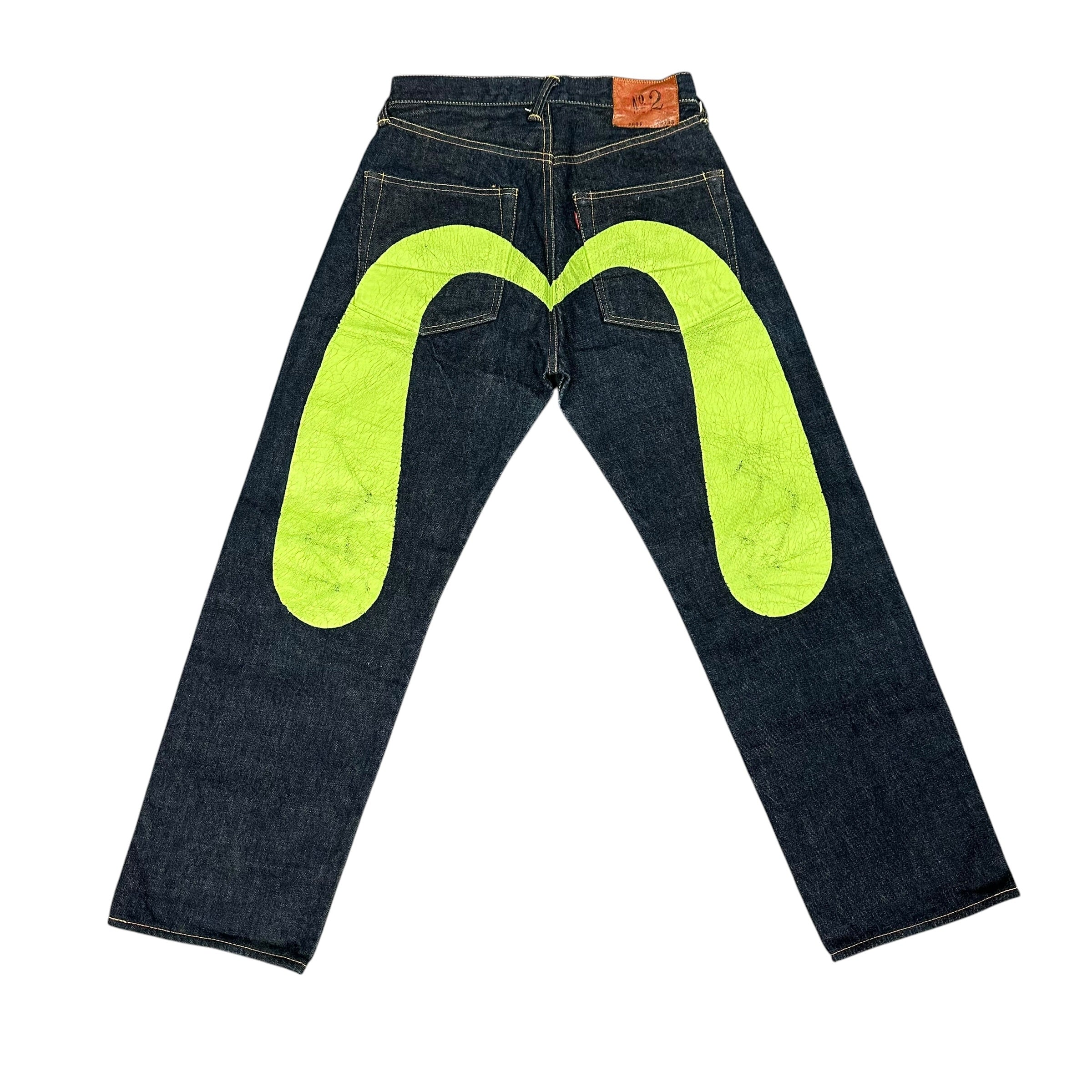 Evisu “No.2” Dark Blue/Green Jeans (29x29)