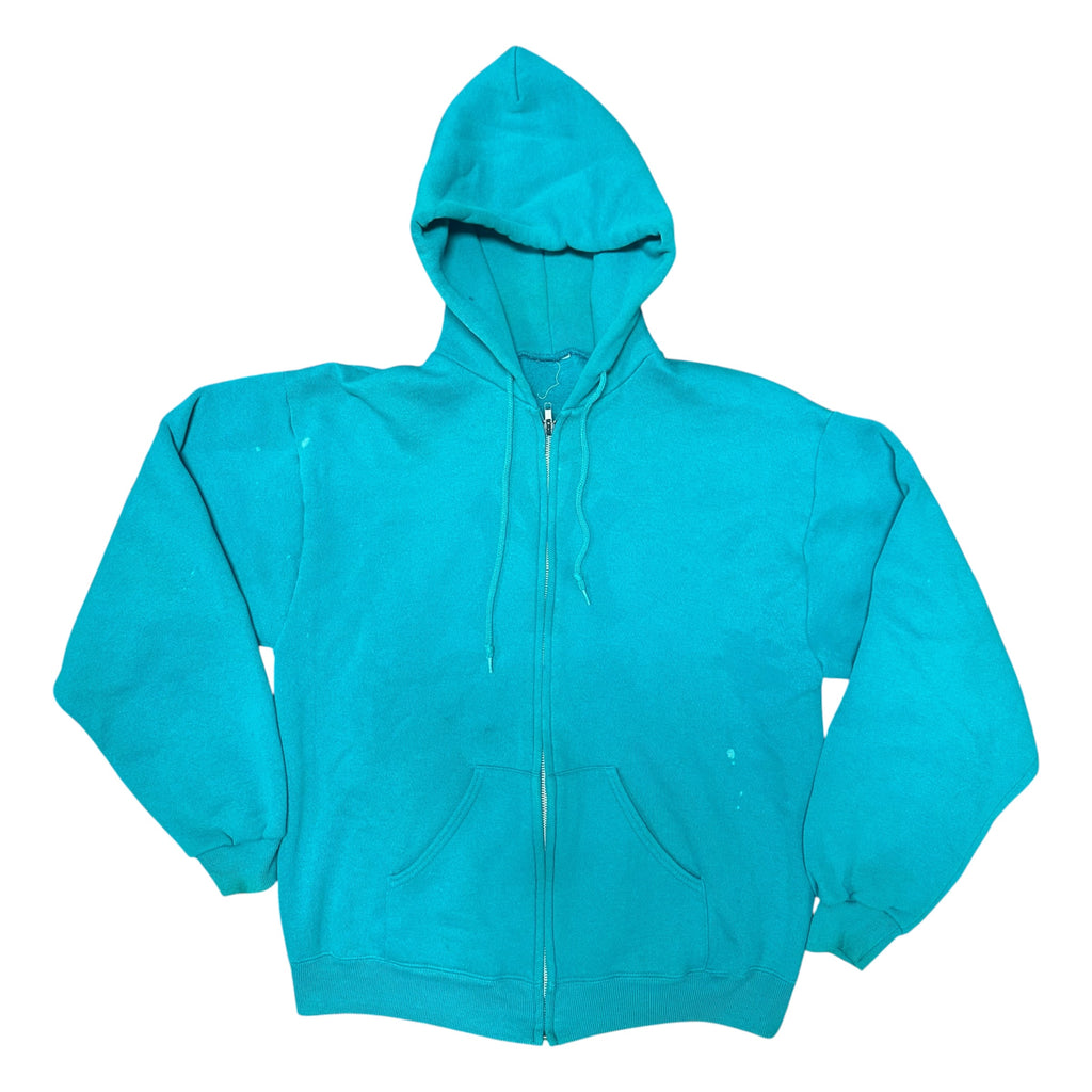 Vintage Blank Teal Zip Hoodie