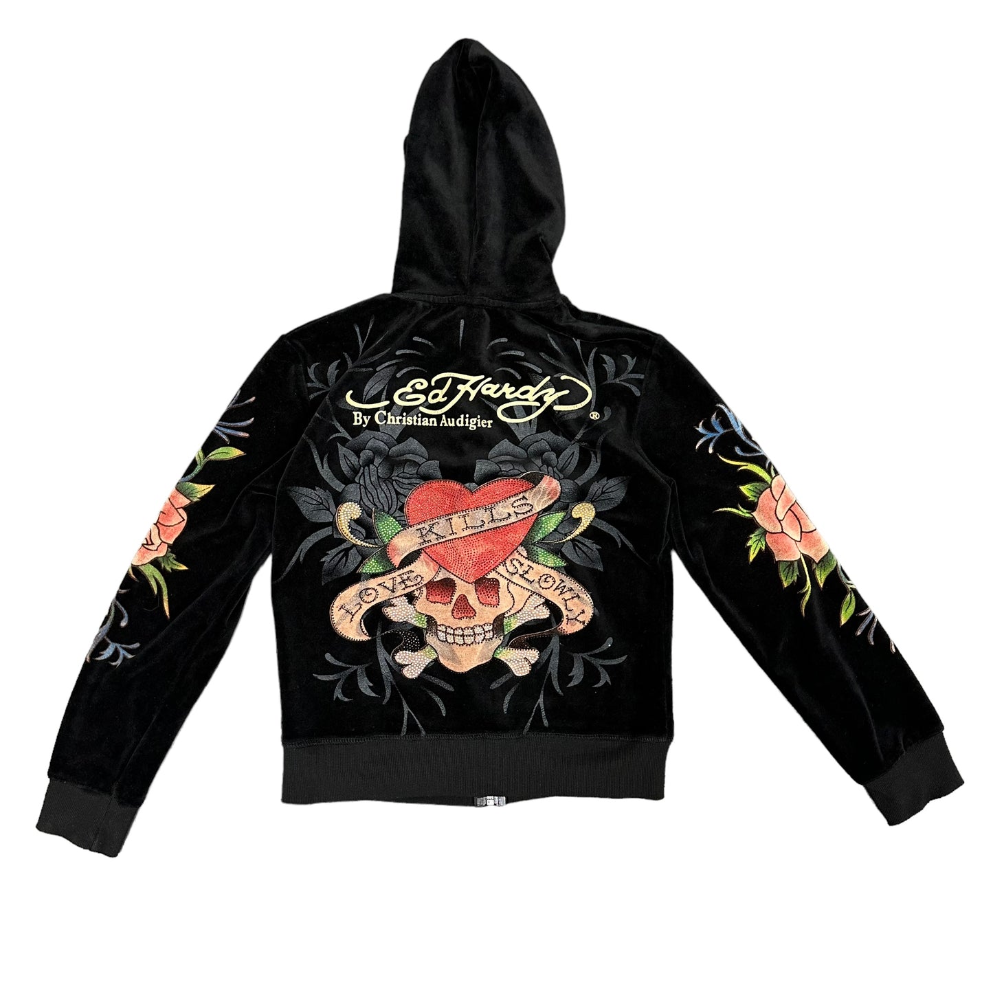 Ed Hardy Black Love Kills Hoodie