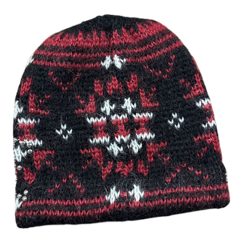 BRAND NEW Supreme Studded Fair Isle Beanie “Black/Red
