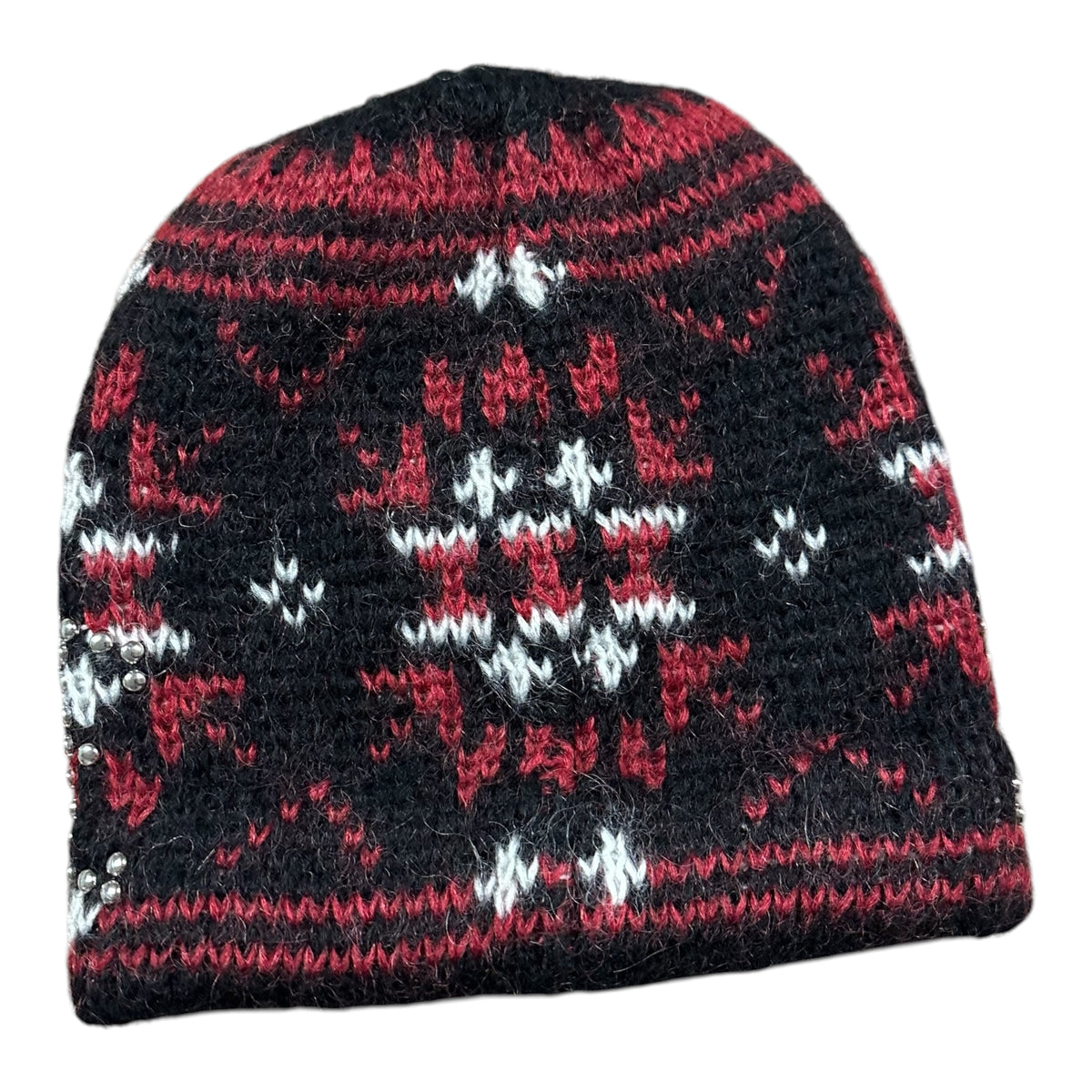 BRAND NEW Supreme Studded Fair Isle Beanie “Black/Red