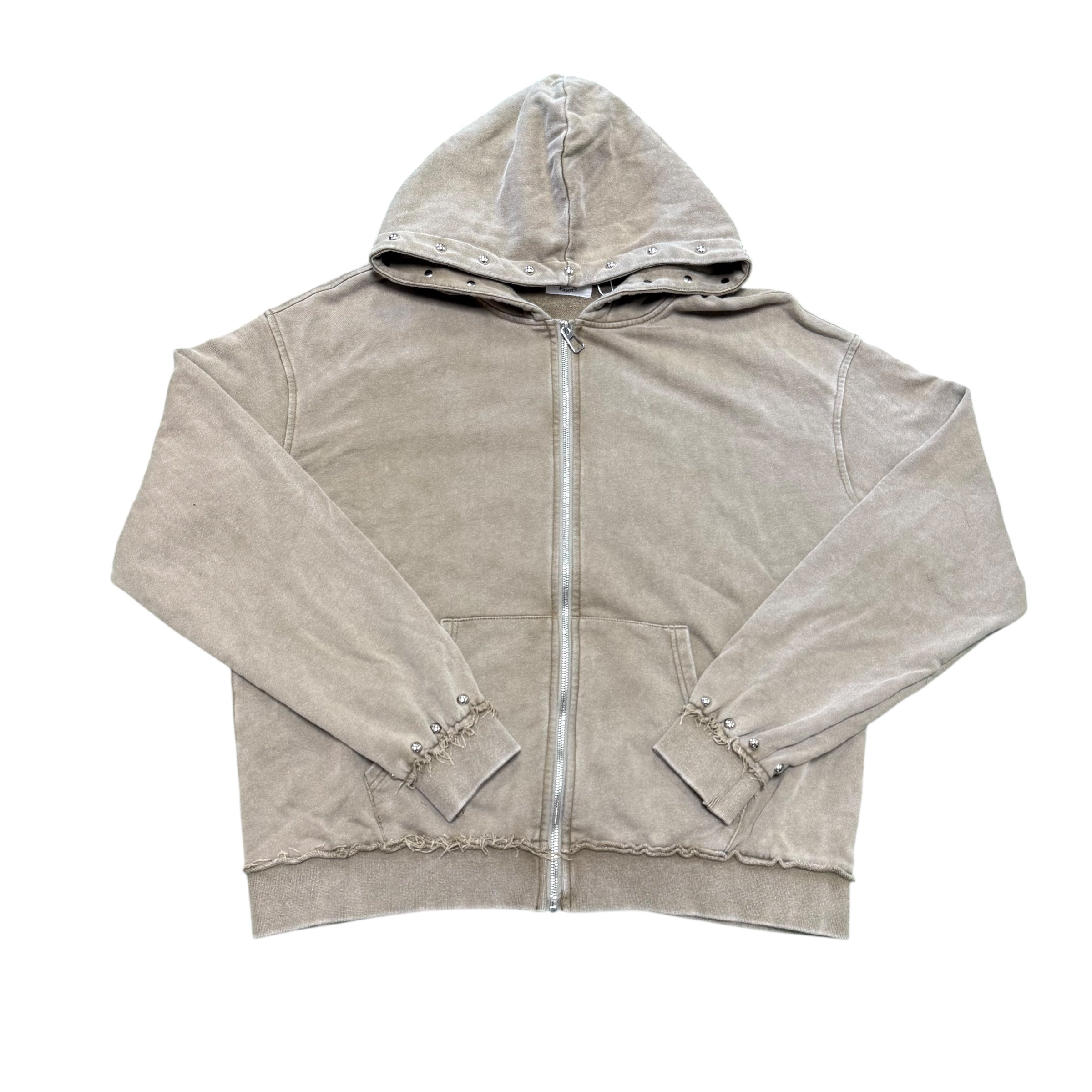 NEW Saint Vanity Brown Studded Zip Hoodie