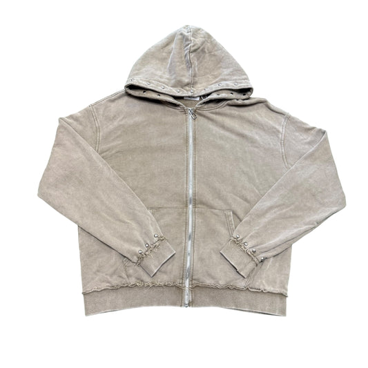 NEW Saint Vanity Brown Studded Zip Hoodie