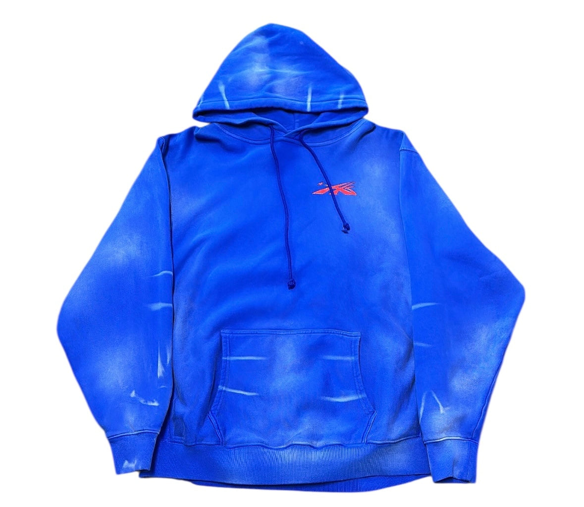 Hellstar Blue Wash Red Logo Hoodie