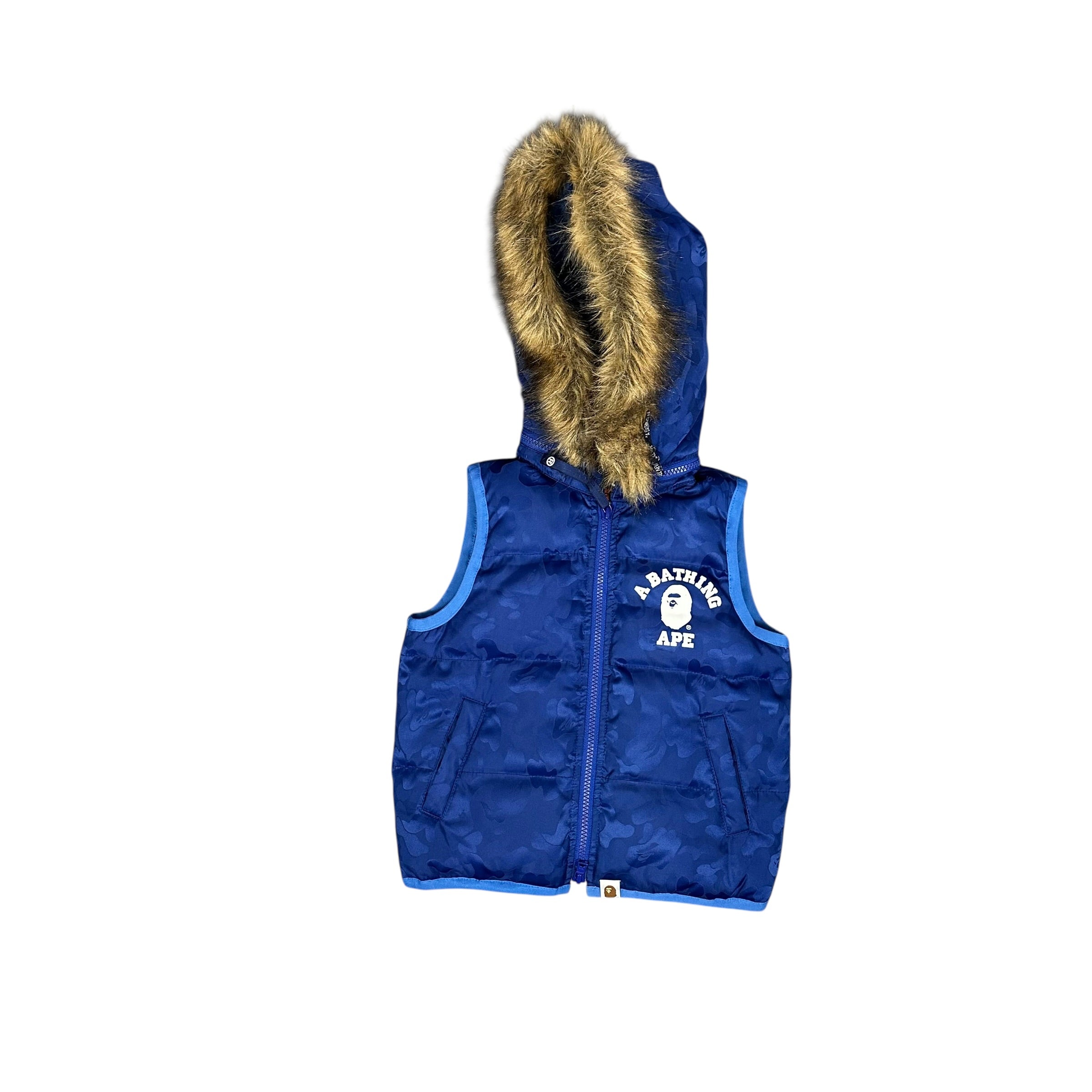 BAPE Kids Blue Camo Hooded Vest