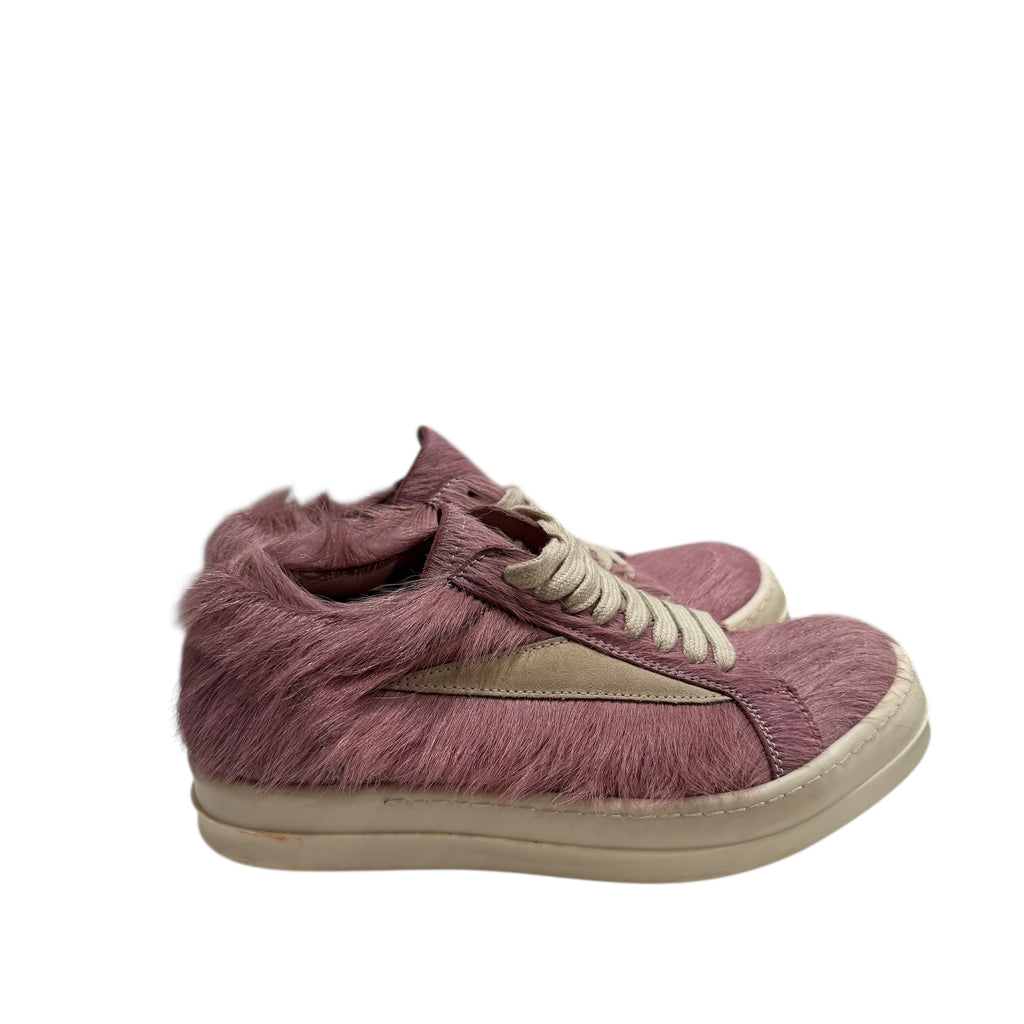 Rick Owens Pink Fur Vintage Sneakers