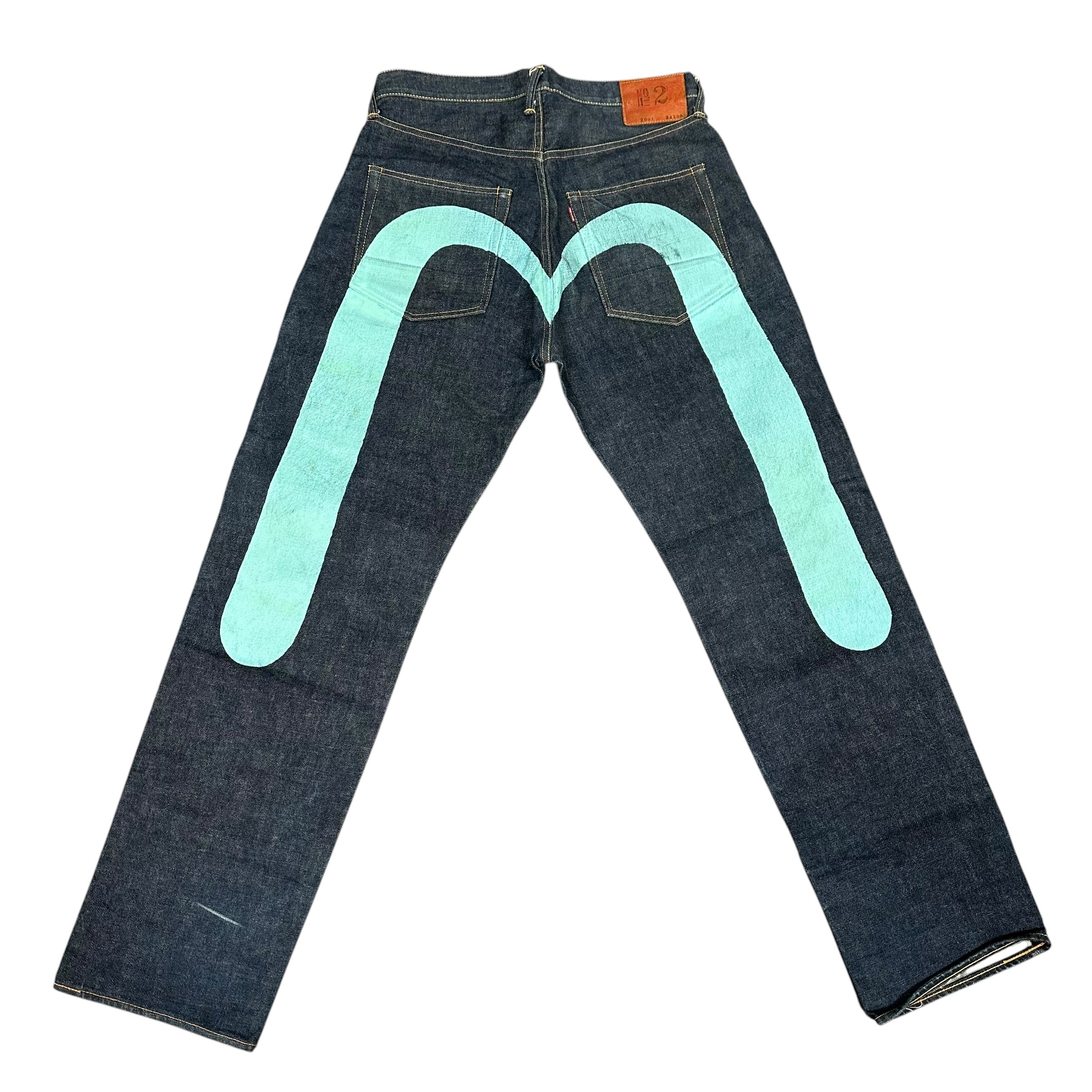 Evisu “No.2” Dark Blue/Light Blue Jeans (34x35)
