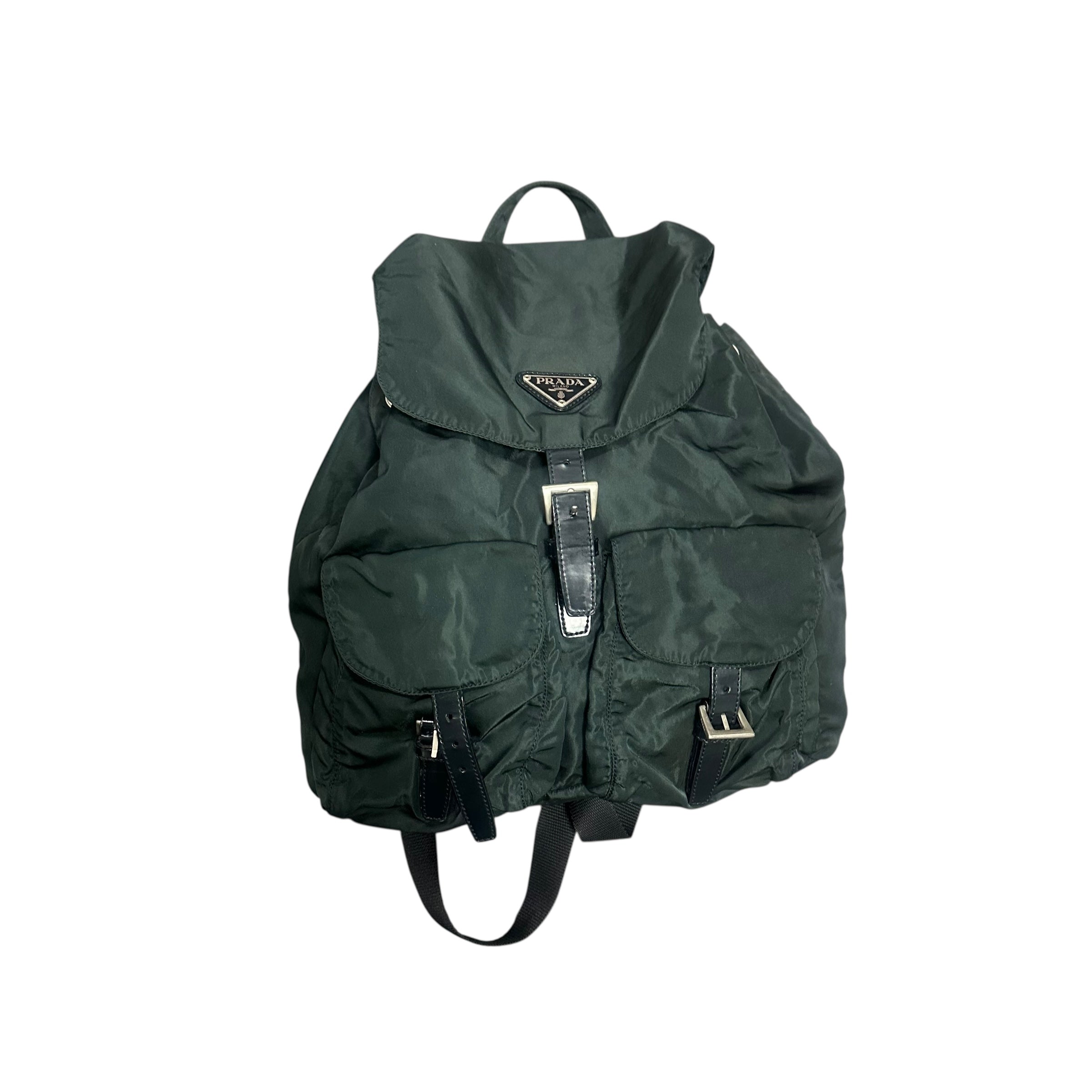 Vintage Prada Nylon Backpack Green