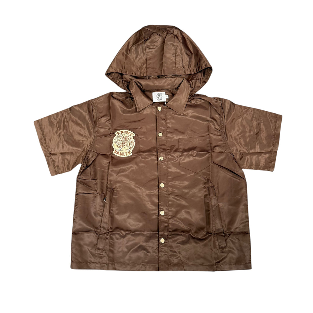 Brand New Saint Vanity Nylon Logo Button Set Brown