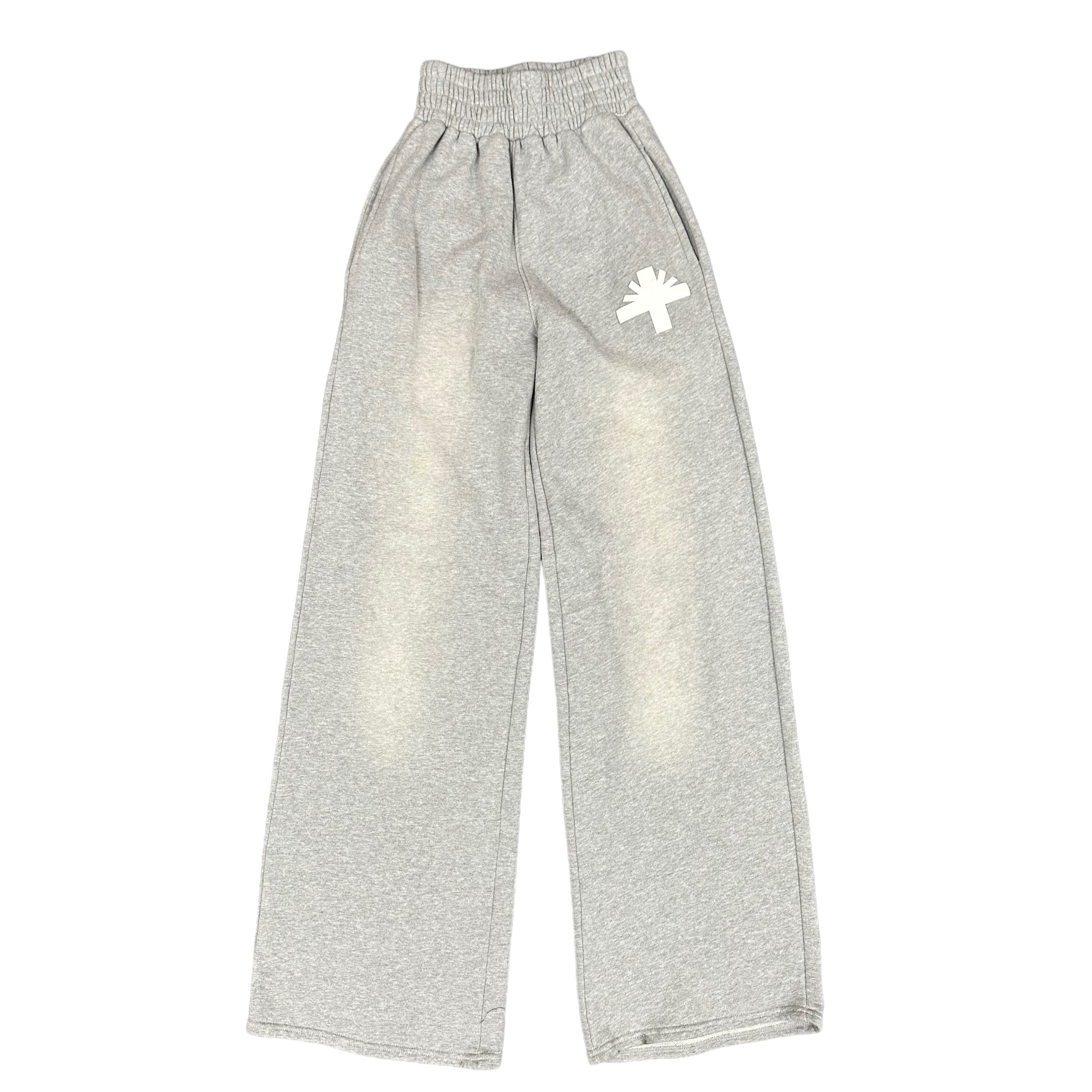 Grey Vertabrae Flare Sweatpants