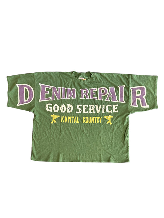 KAPITAL DENIM REPAIR TEE GREEN (RMASMN)