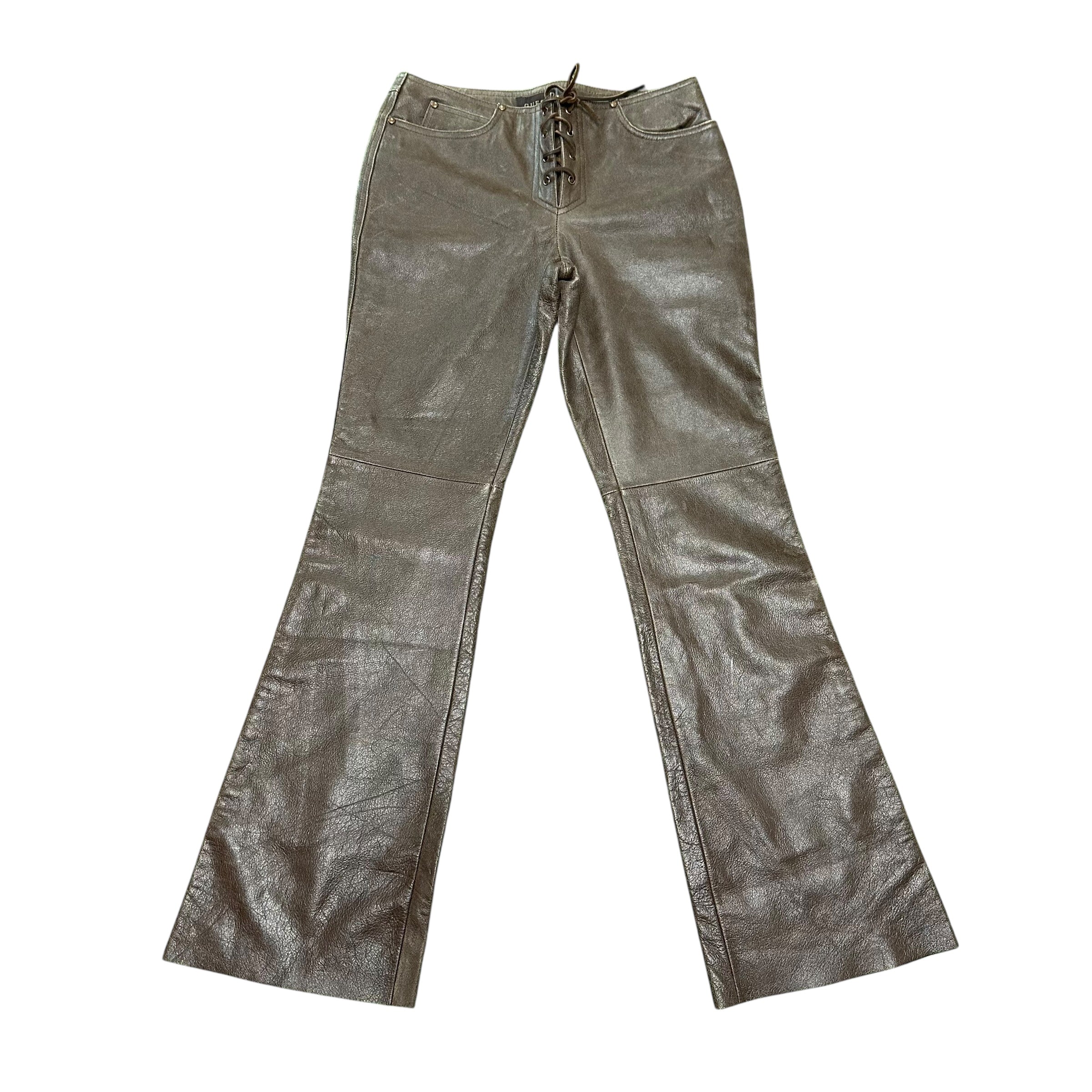 Guess Leather Pants Brown
