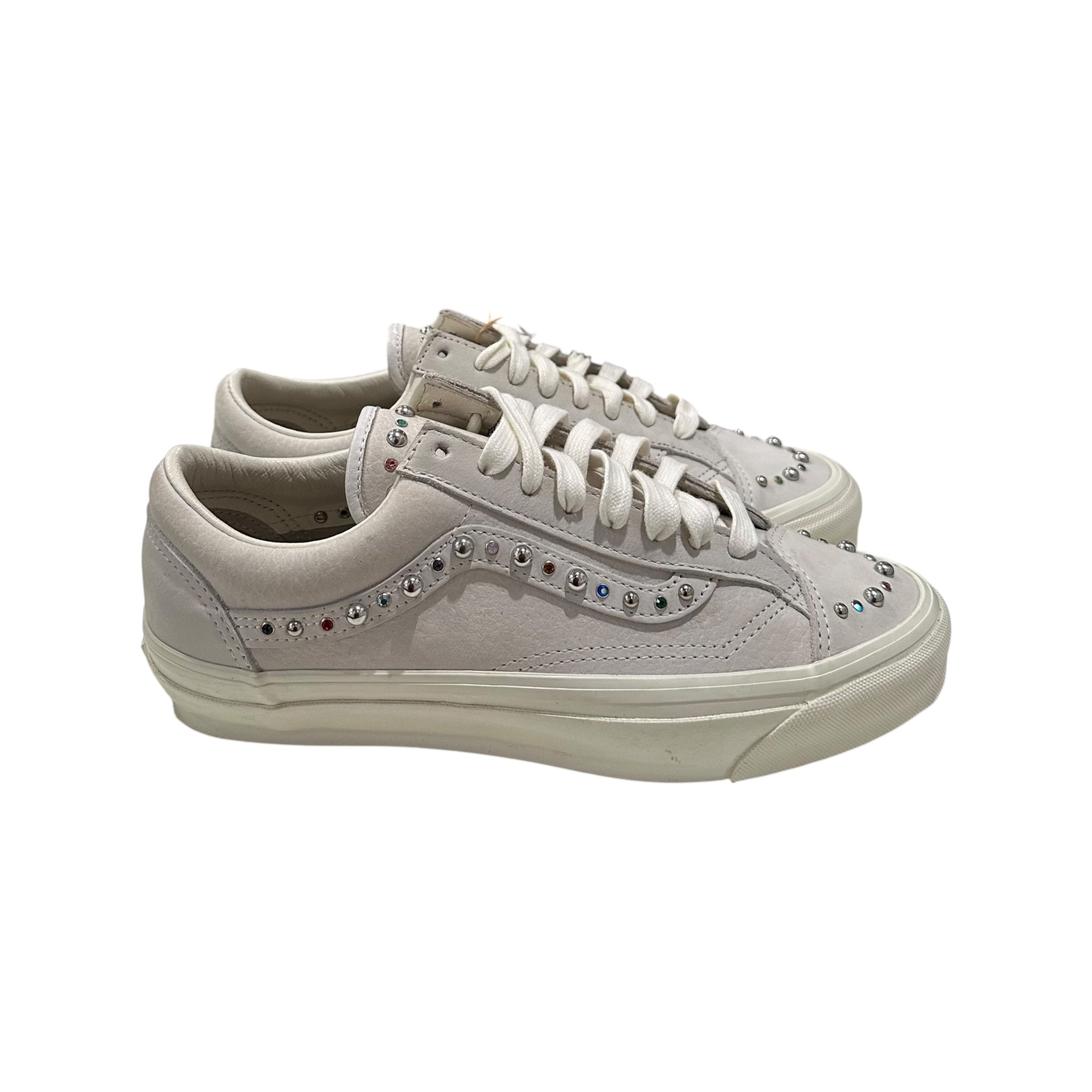 1 of 1 Hand Made Studded Vans Old Skool Lx 36 “Silver”